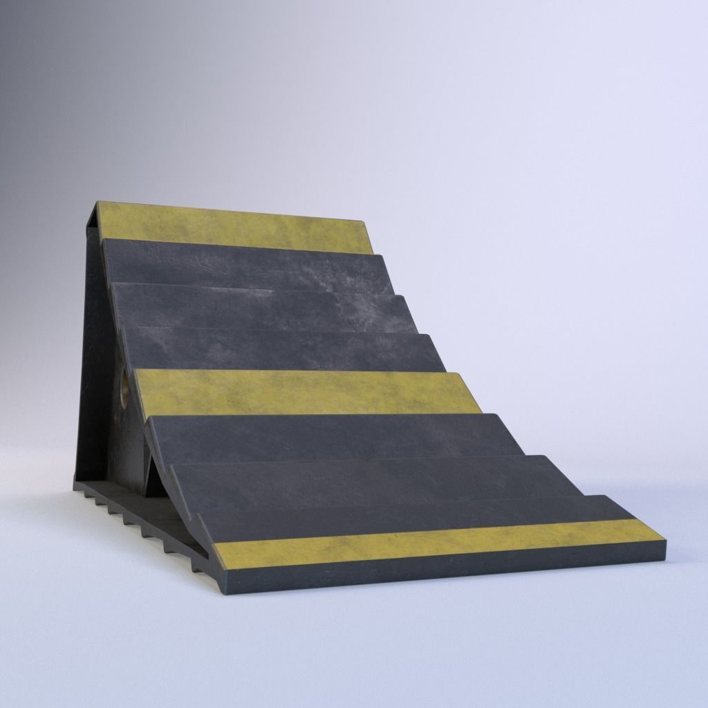 Wheel chock Low-poly 3D model_5