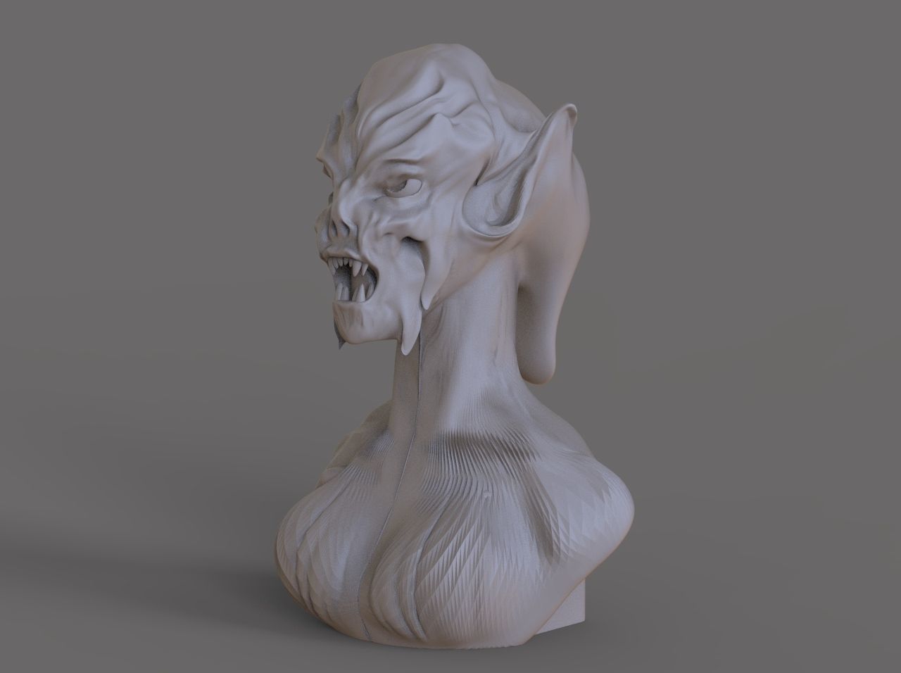 Vampire Woman Bust 3D print model_3