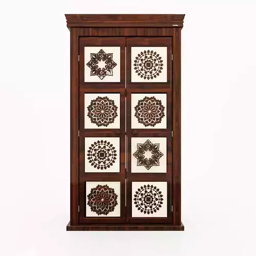 Wardrobe Mandala Dark Shiny Wood Free 3D model
