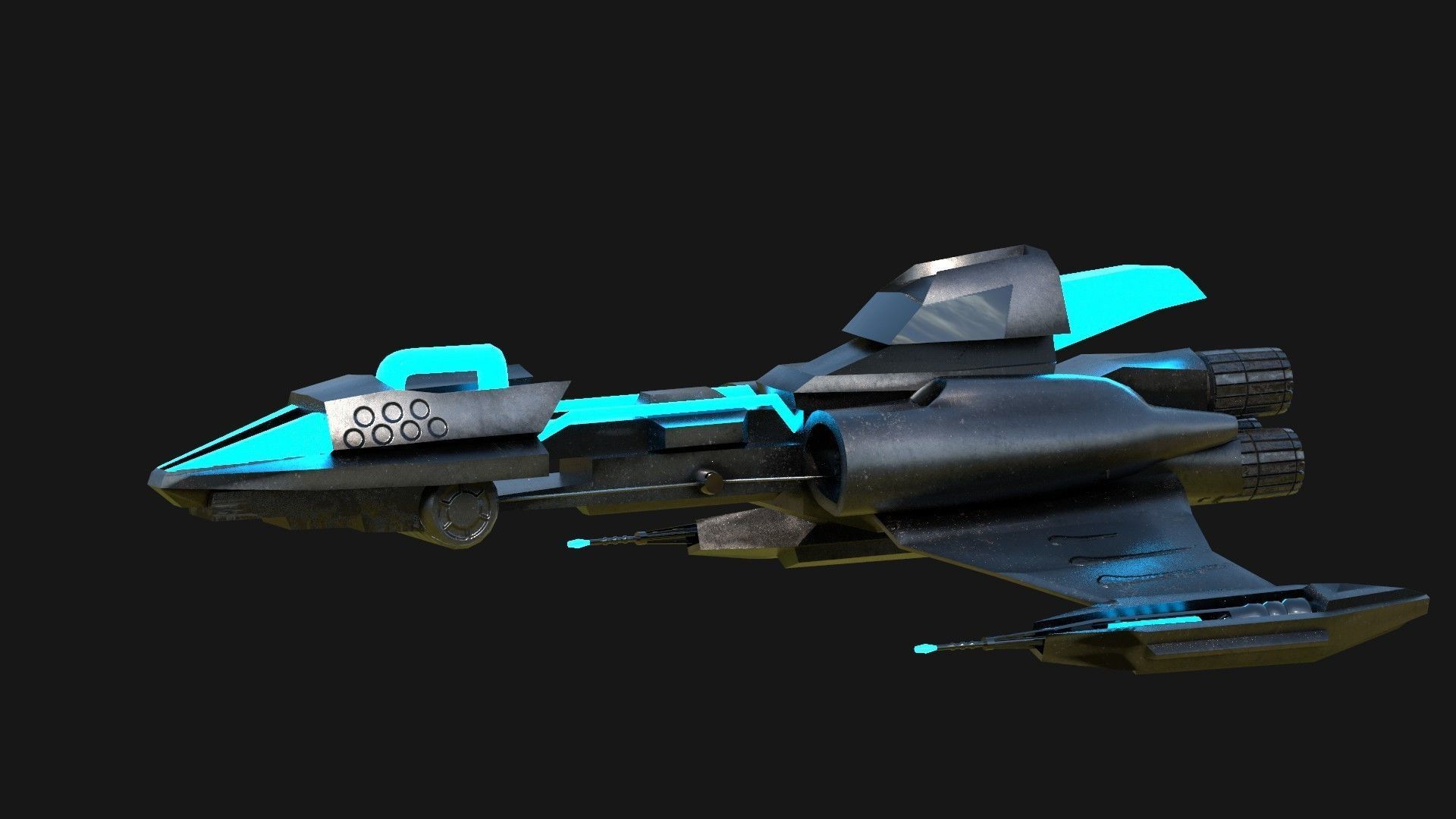 Alien Ship Low-poly 3D model_4