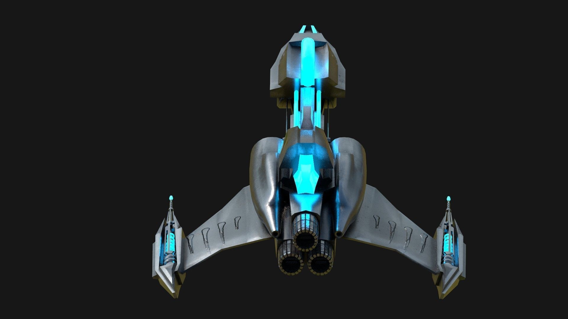 Alien Ship Low-poly 3D model_5