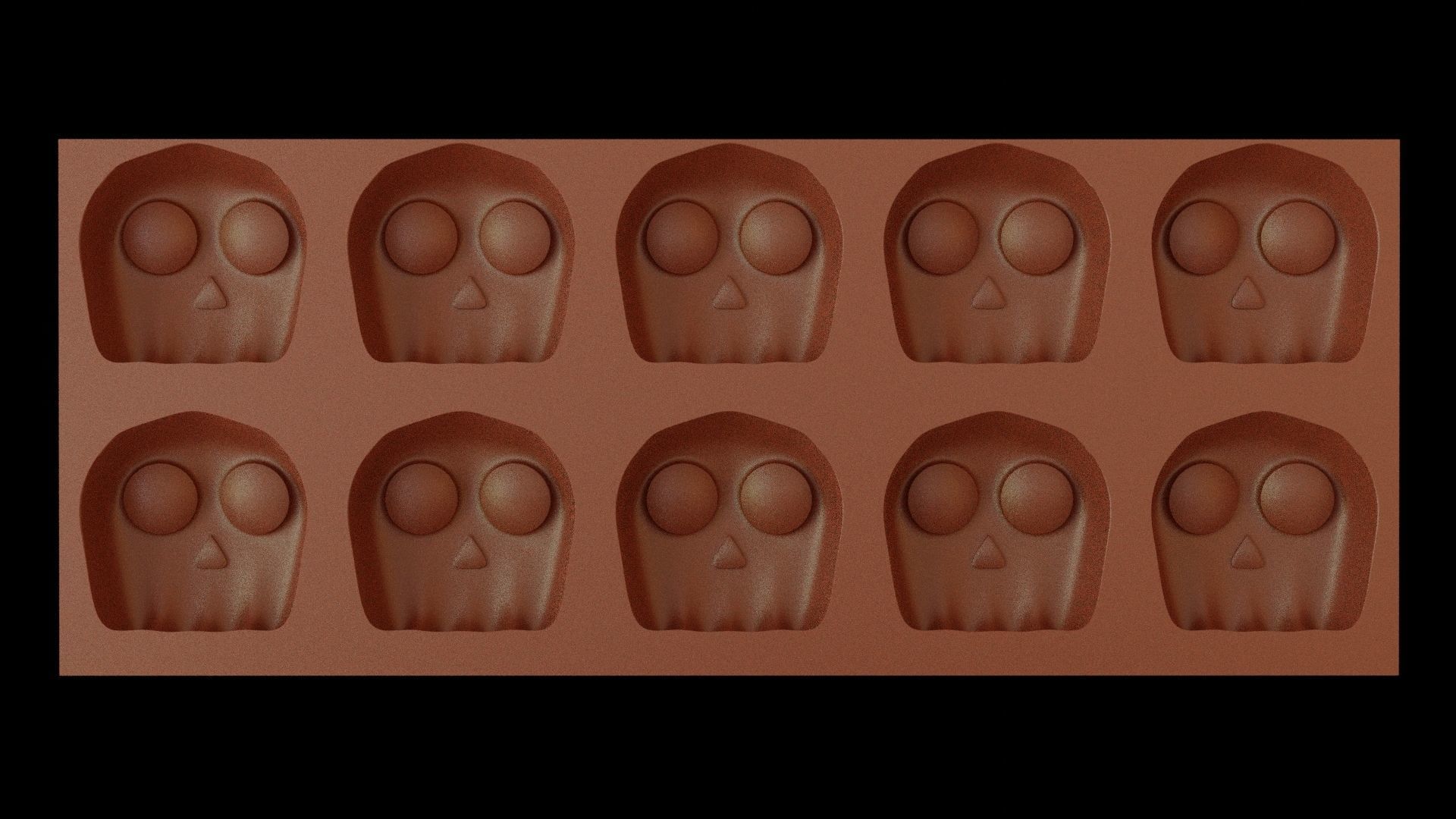 Skull Chocolate Mold  3D print model_11
