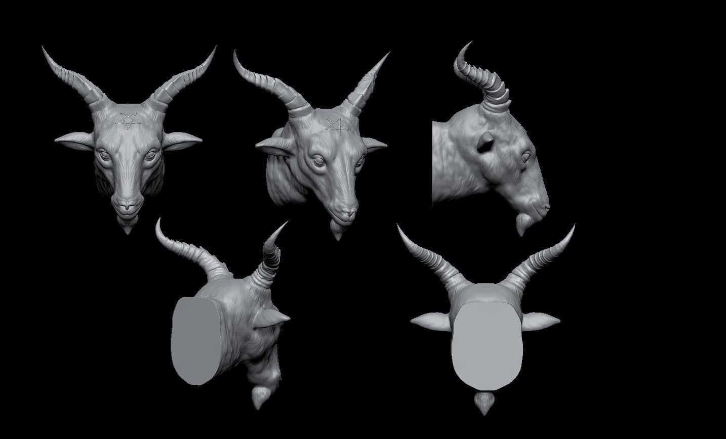Baphomet Head 3D print model_3