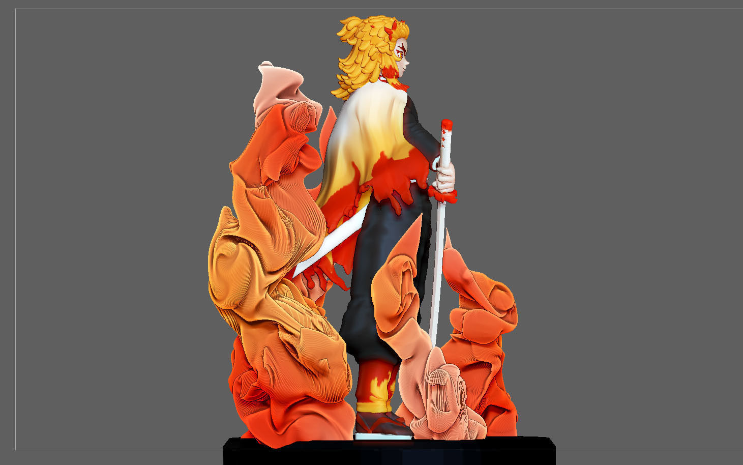 RENGOKU KIMETSU NO YAIBA ANIME STATUE CHARACTER 3D print model_6