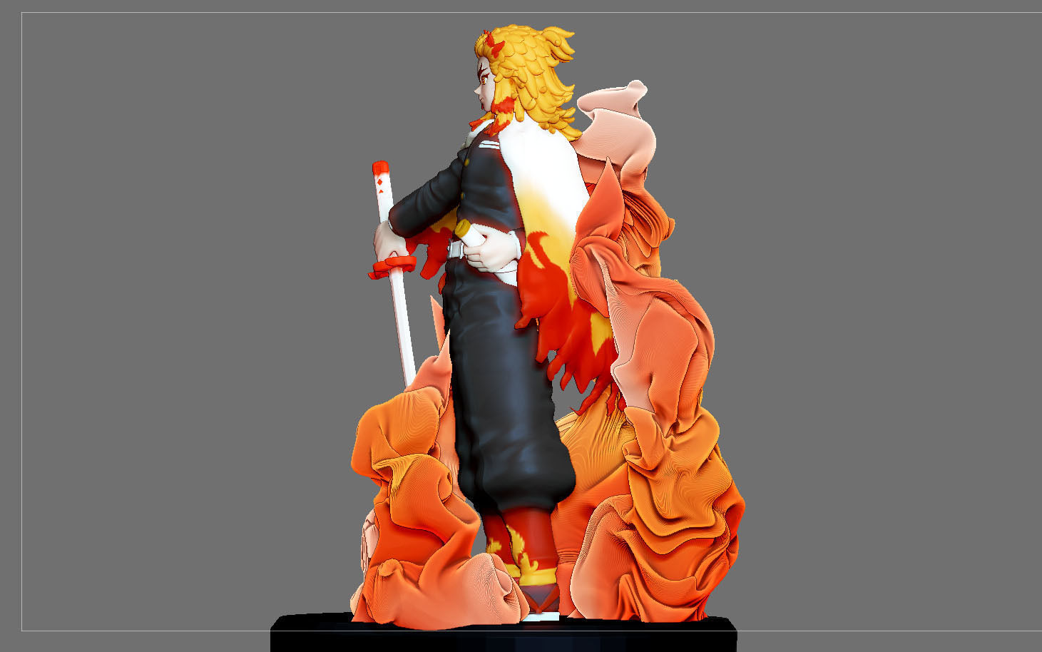 RENGOKU KIMETSU NO YAIBA ANIME STATUE CHARACTER 3D print model_5