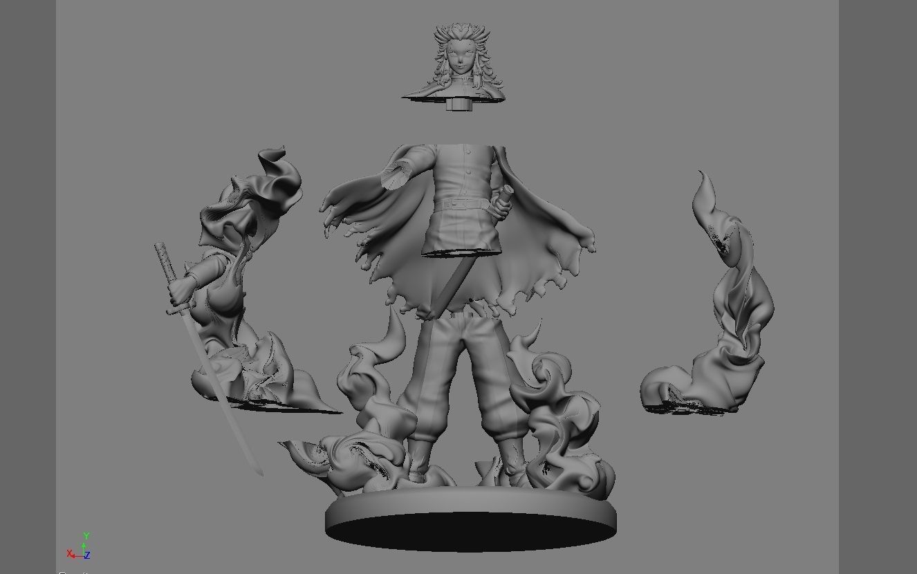 RENGOKU KIMETSU NO YAIBA ANIME STATUE CHARACTER 3D print model_15