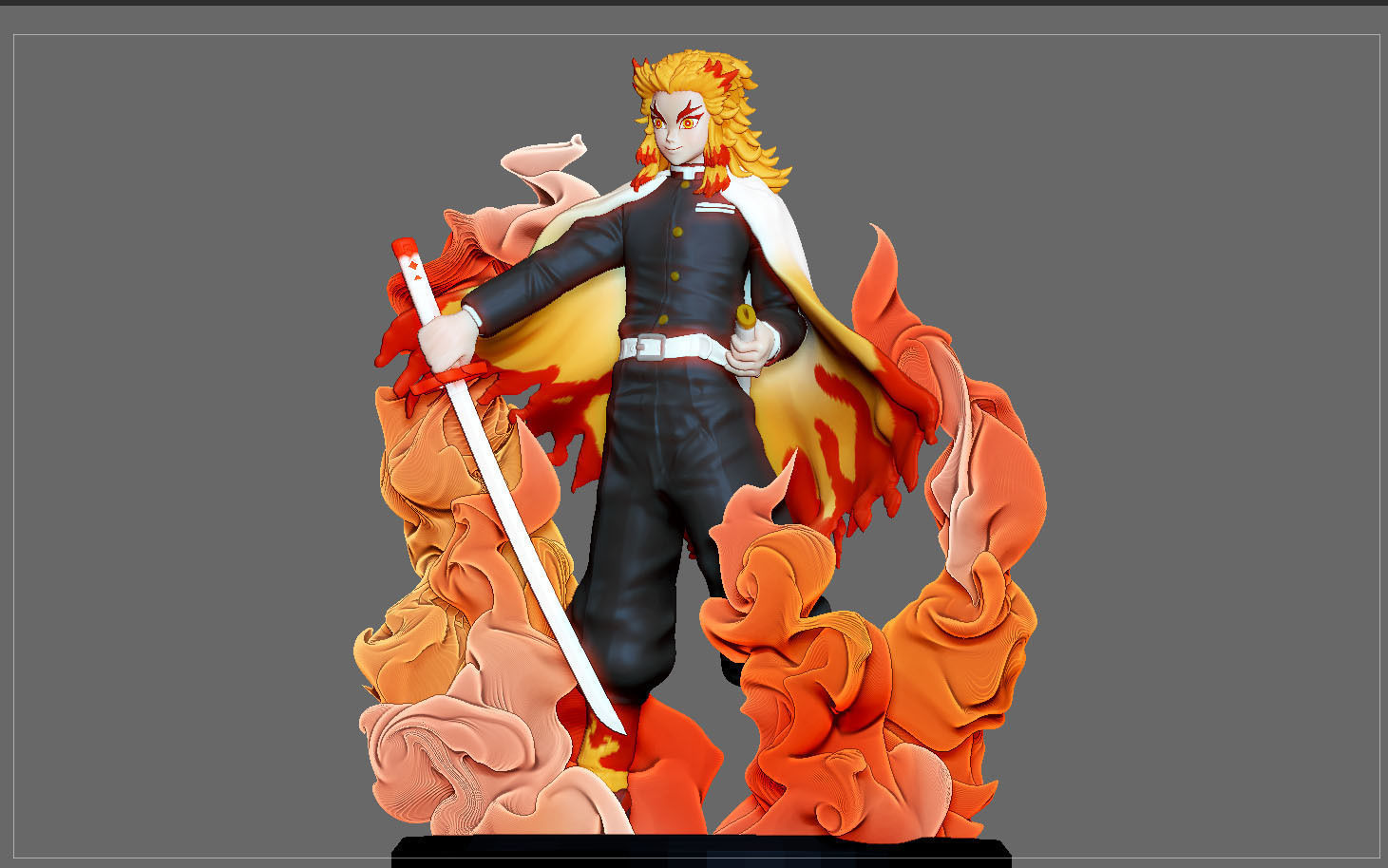 RENGOKU KIMETSU NO YAIBA ANIME STATUE CHARACTER 3D print model_4
