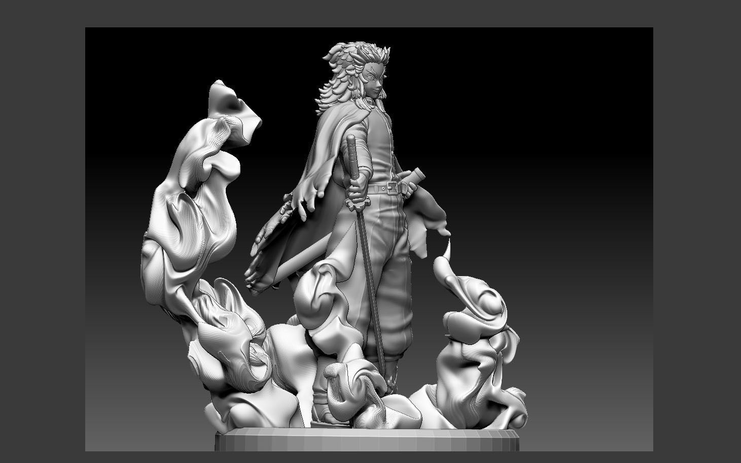 RENGOKU KIMETSU NO YAIBA ANIME STATUE CHARACTER 3D print model_13