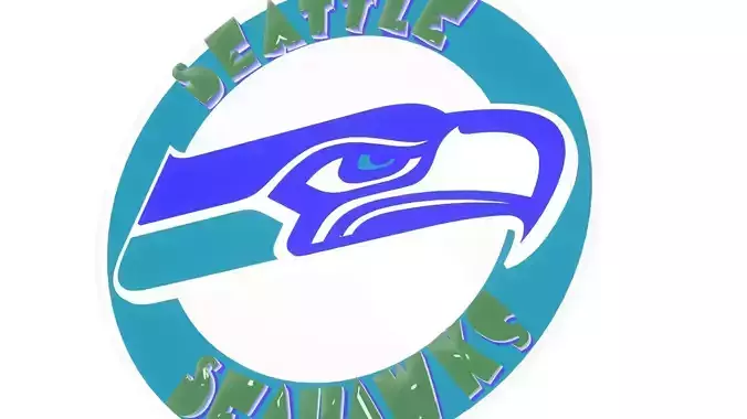 SeaHawks logo 1 disc 3D model