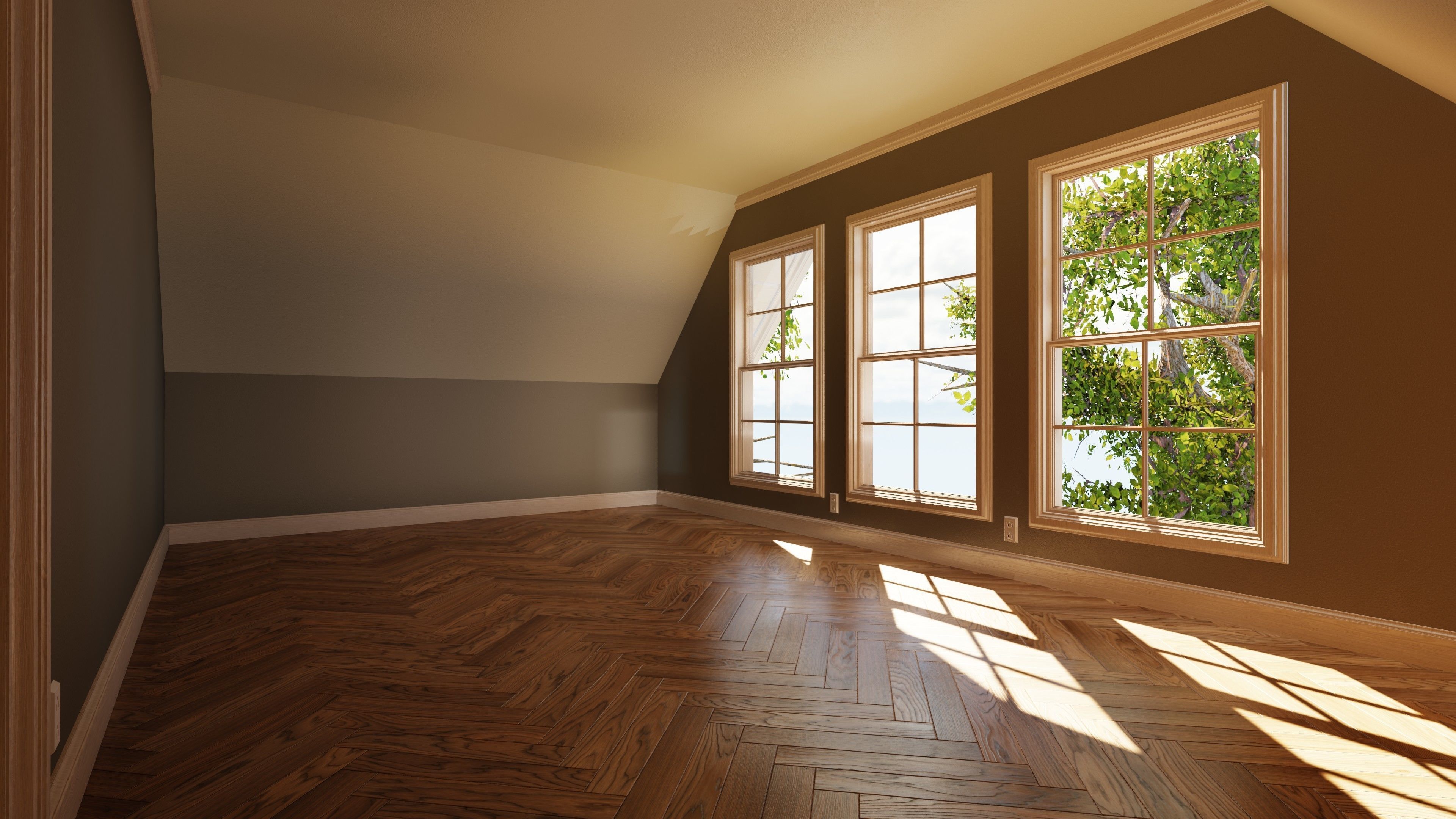 Classic style porch house without furniture Low-poly 3D model_34