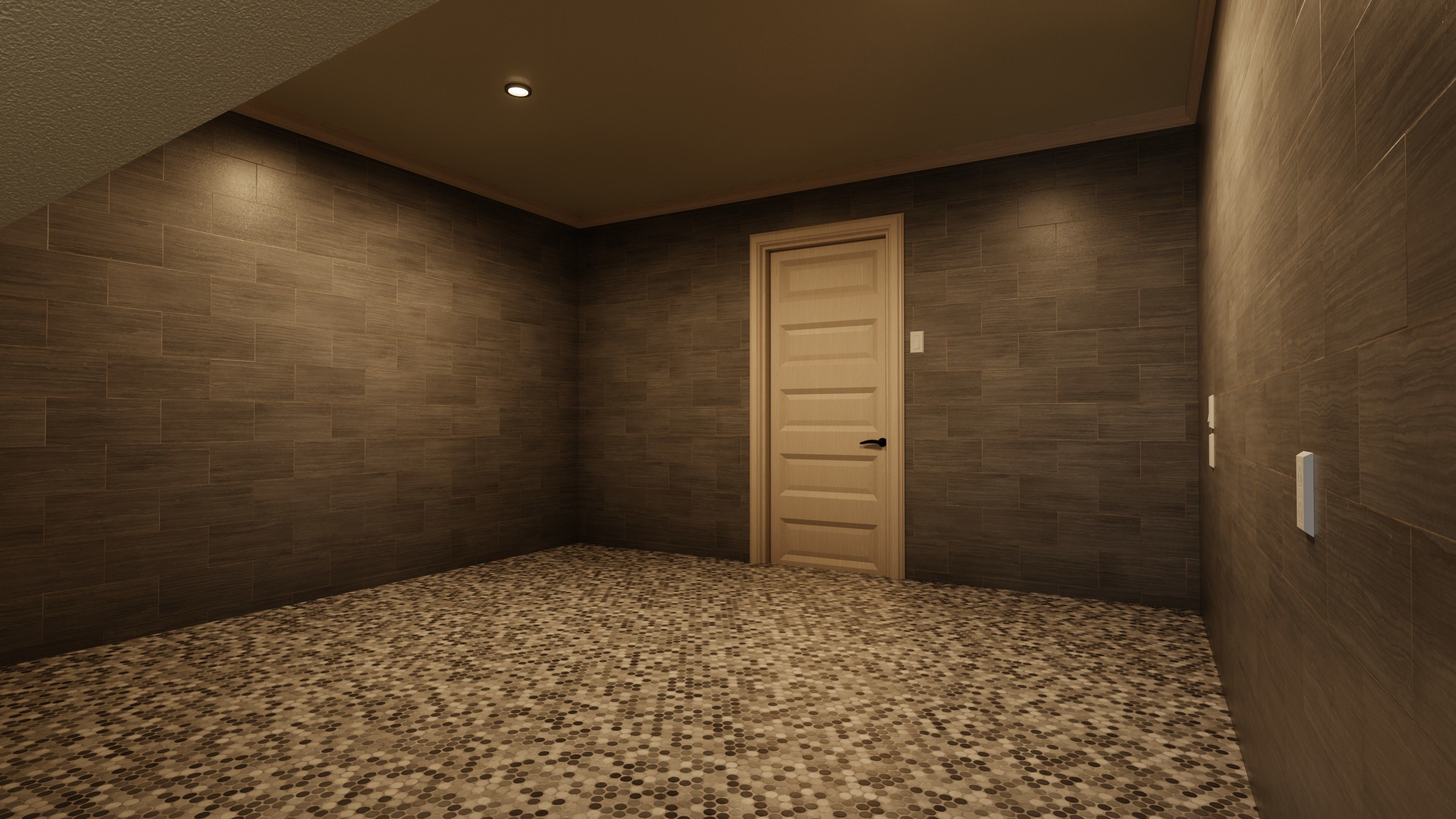 Classic style porch house without furniture Low-poly 3D model_33