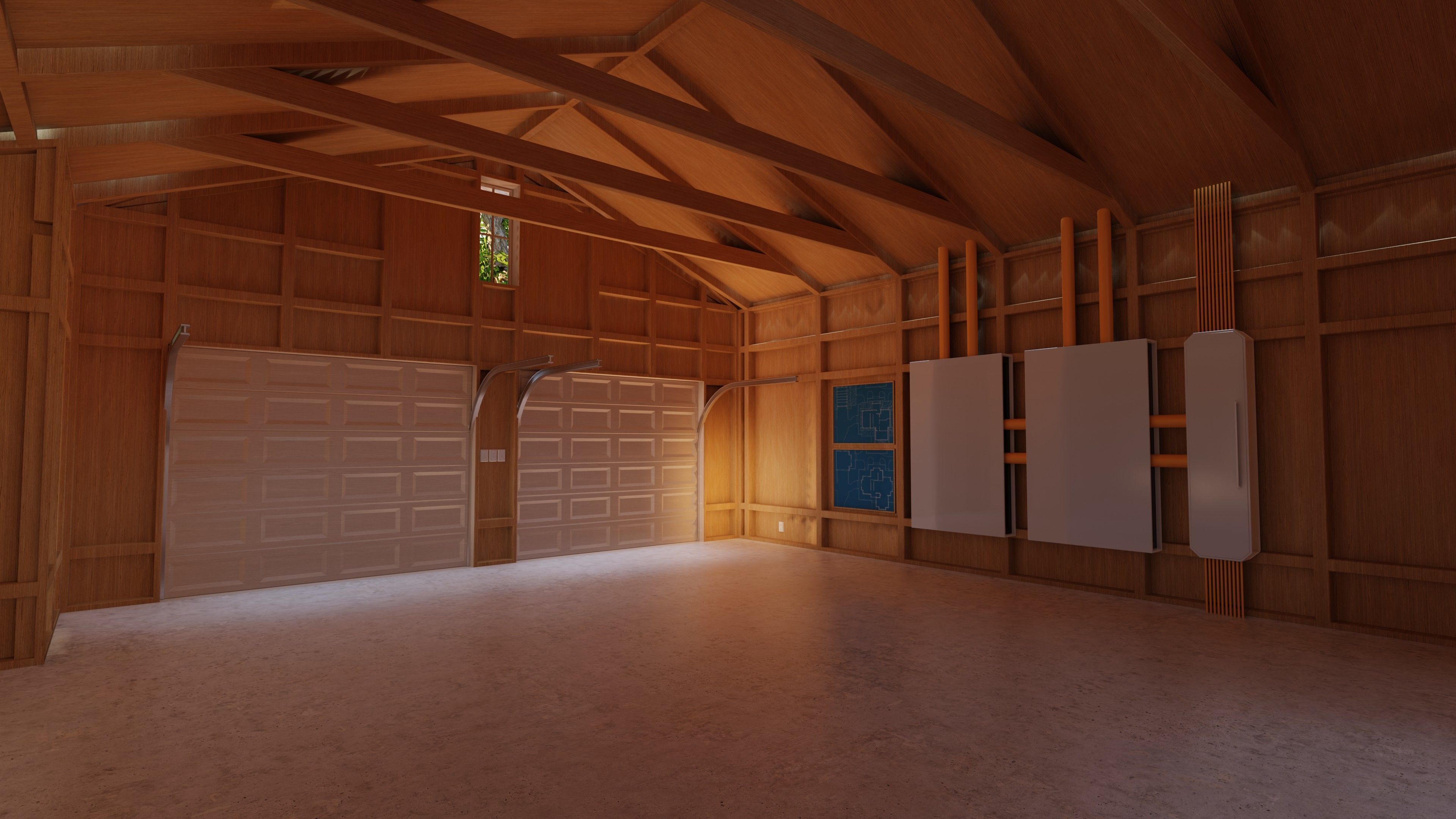 Classic style porch house without furniture Low-poly 3D model_24