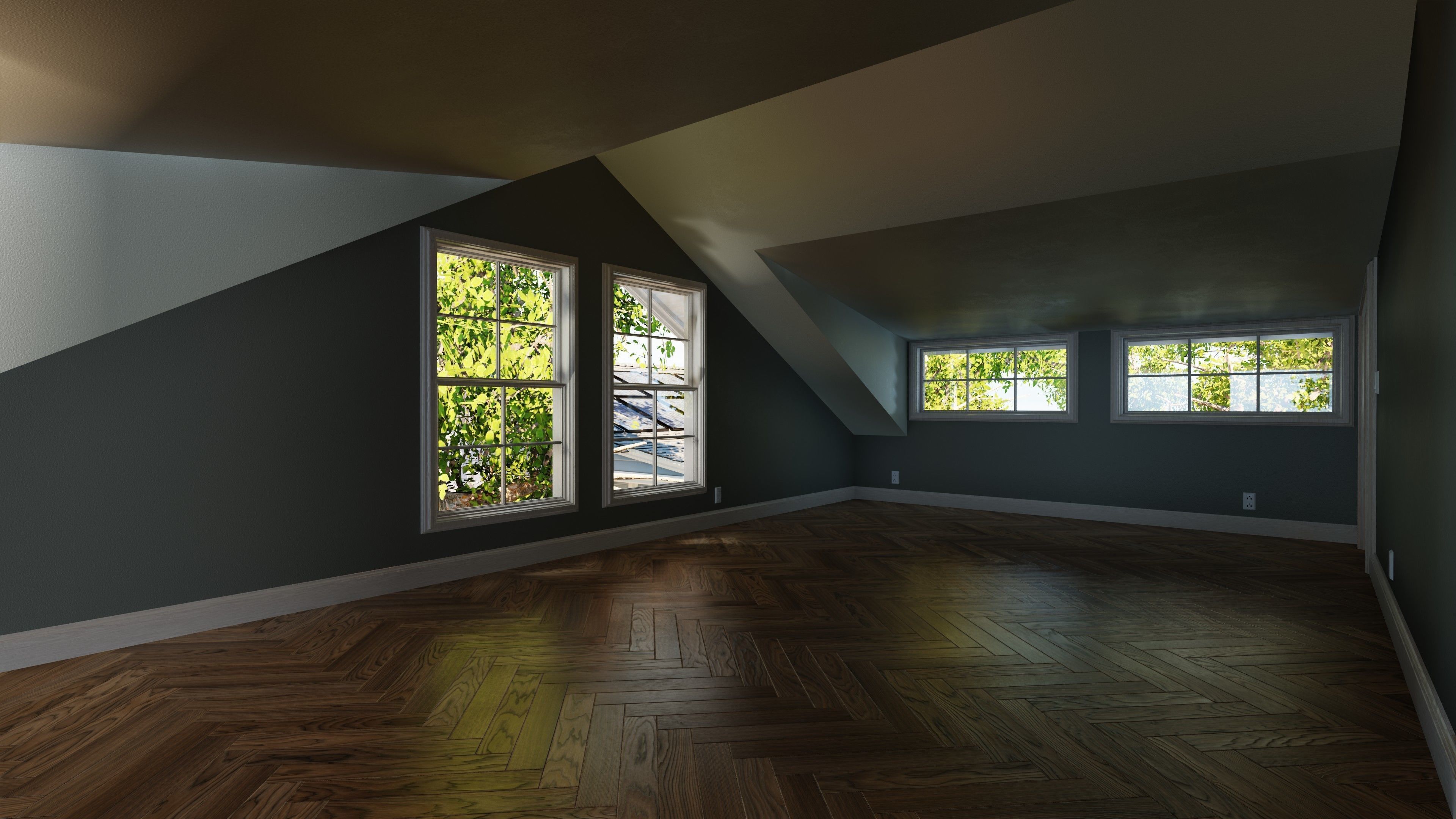 Classic style porch house without furniture Low-poly 3D model_20