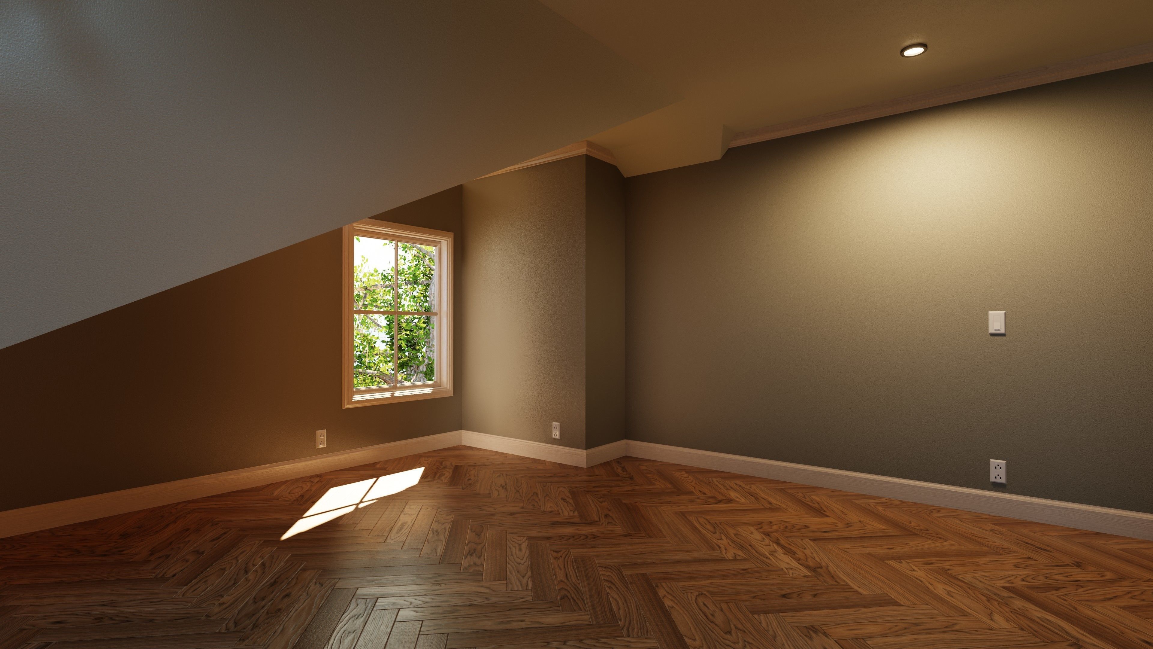 Classic style porch house without furniture Low-poly 3D model_30