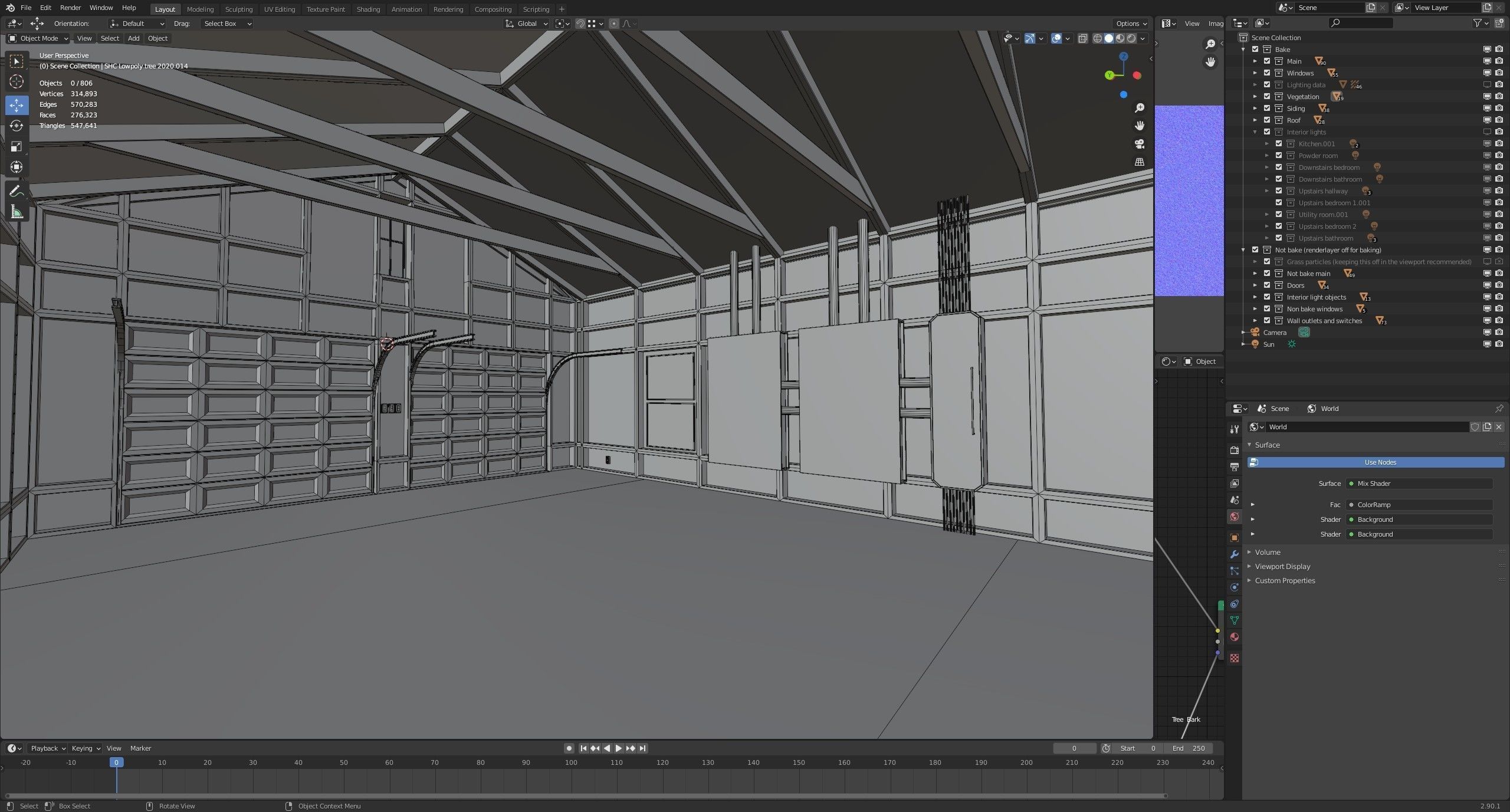 Classic style porch house without furniture Low-poly 3D model_38