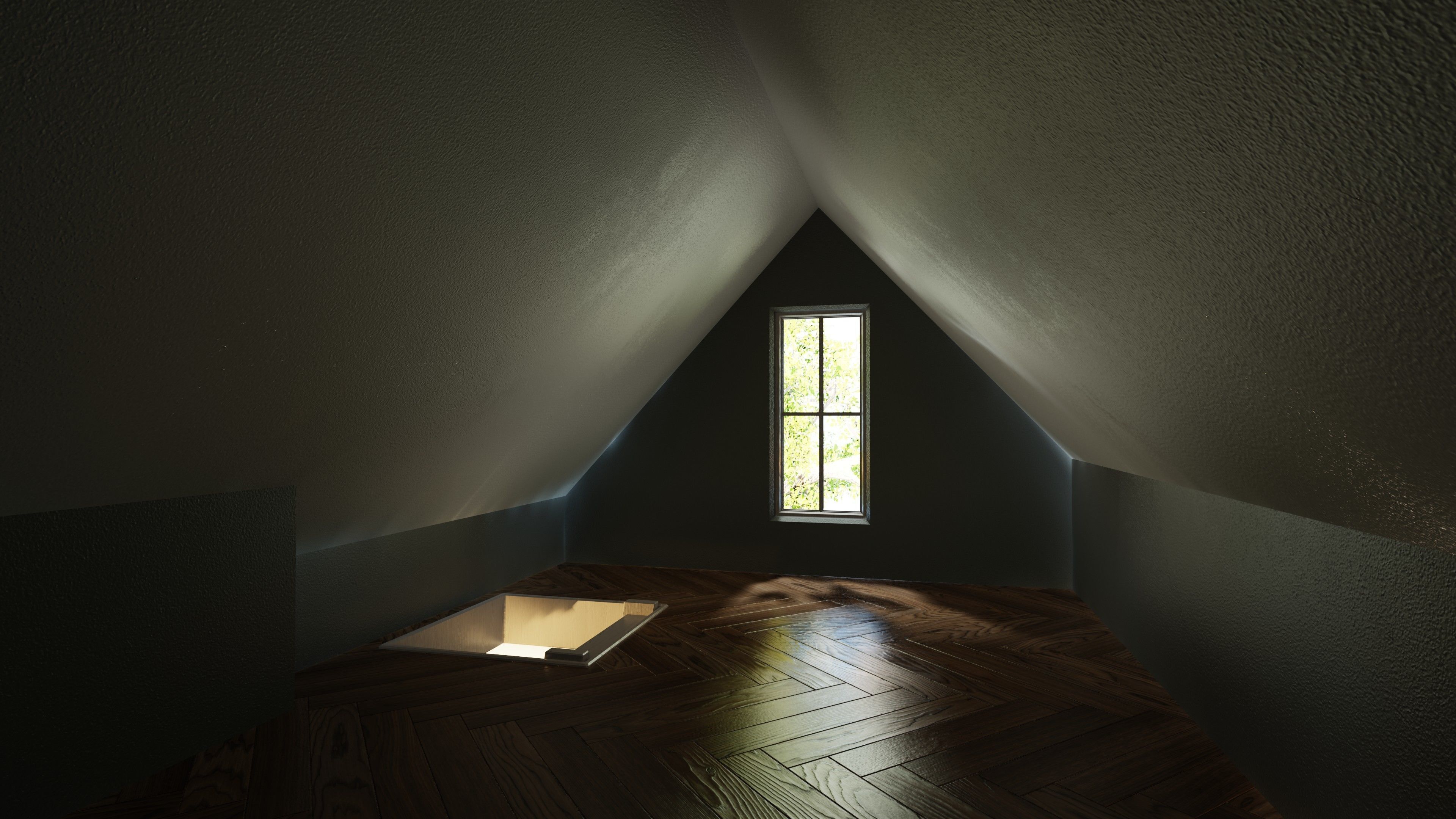 Classic style porch house without furniture Low-poly 3D model_28