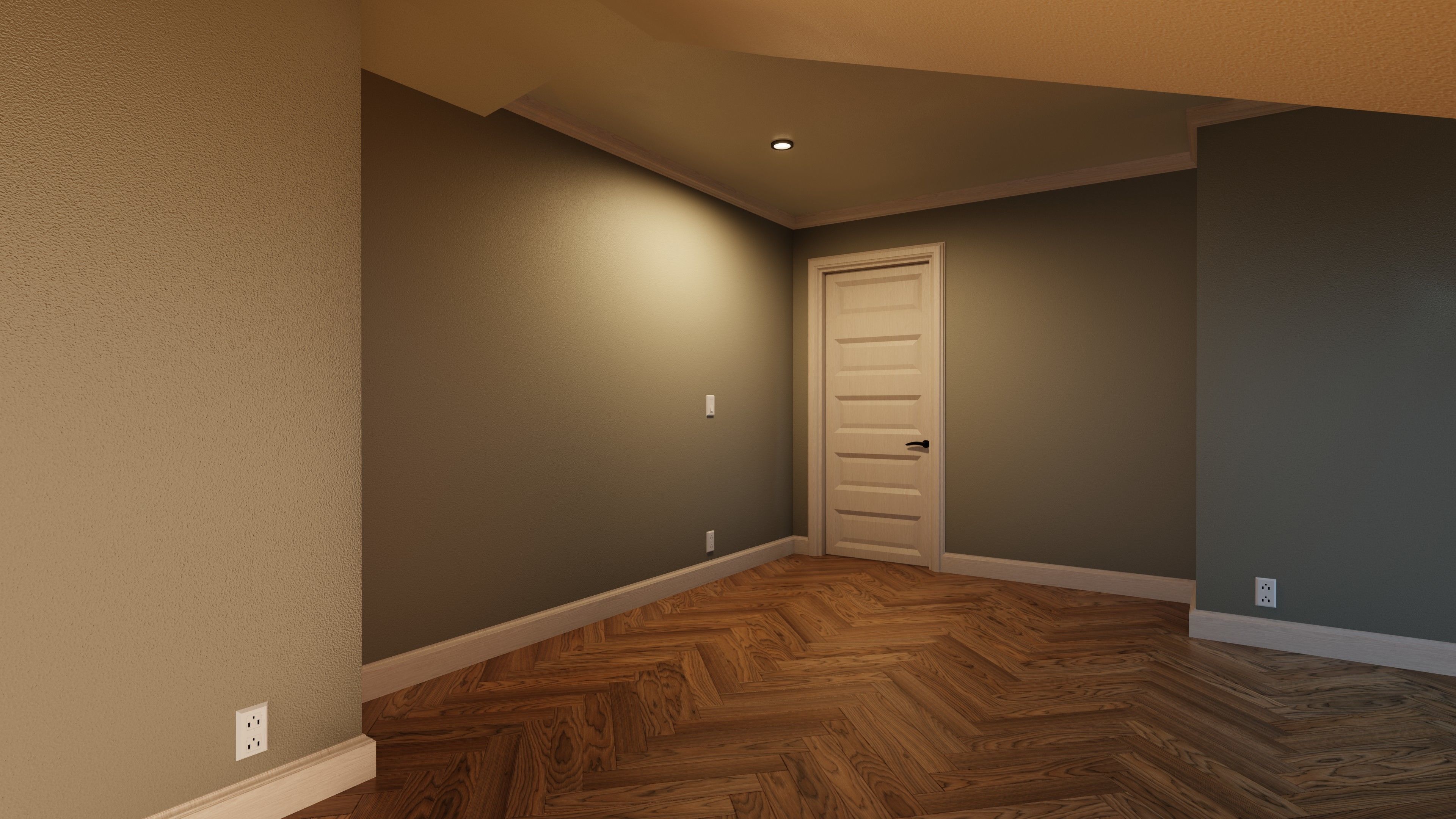 Classic style porch house without furniture Low-poly 3D model_31