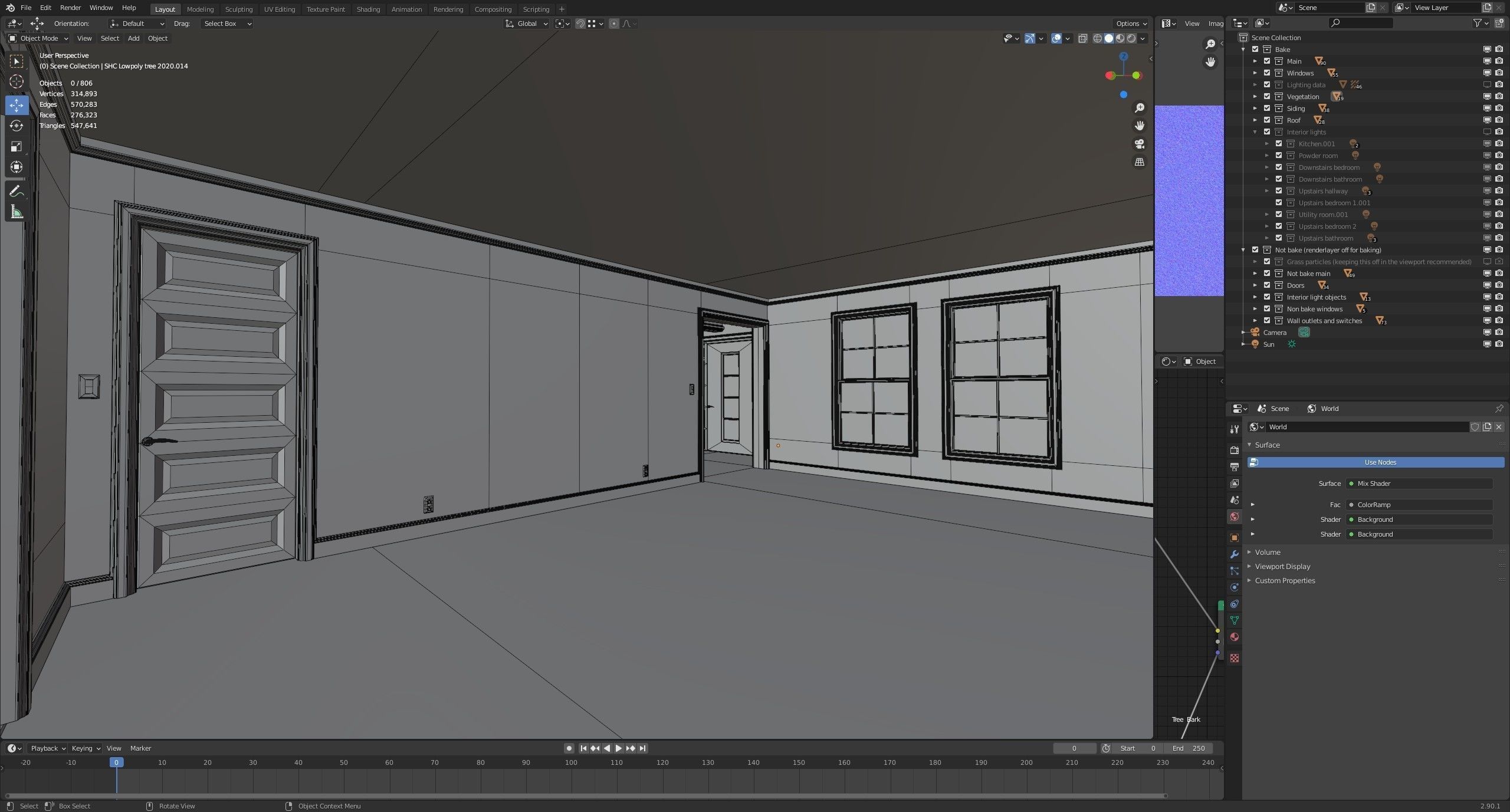 Classic style porch house without furniture Low-poly 3D model_37