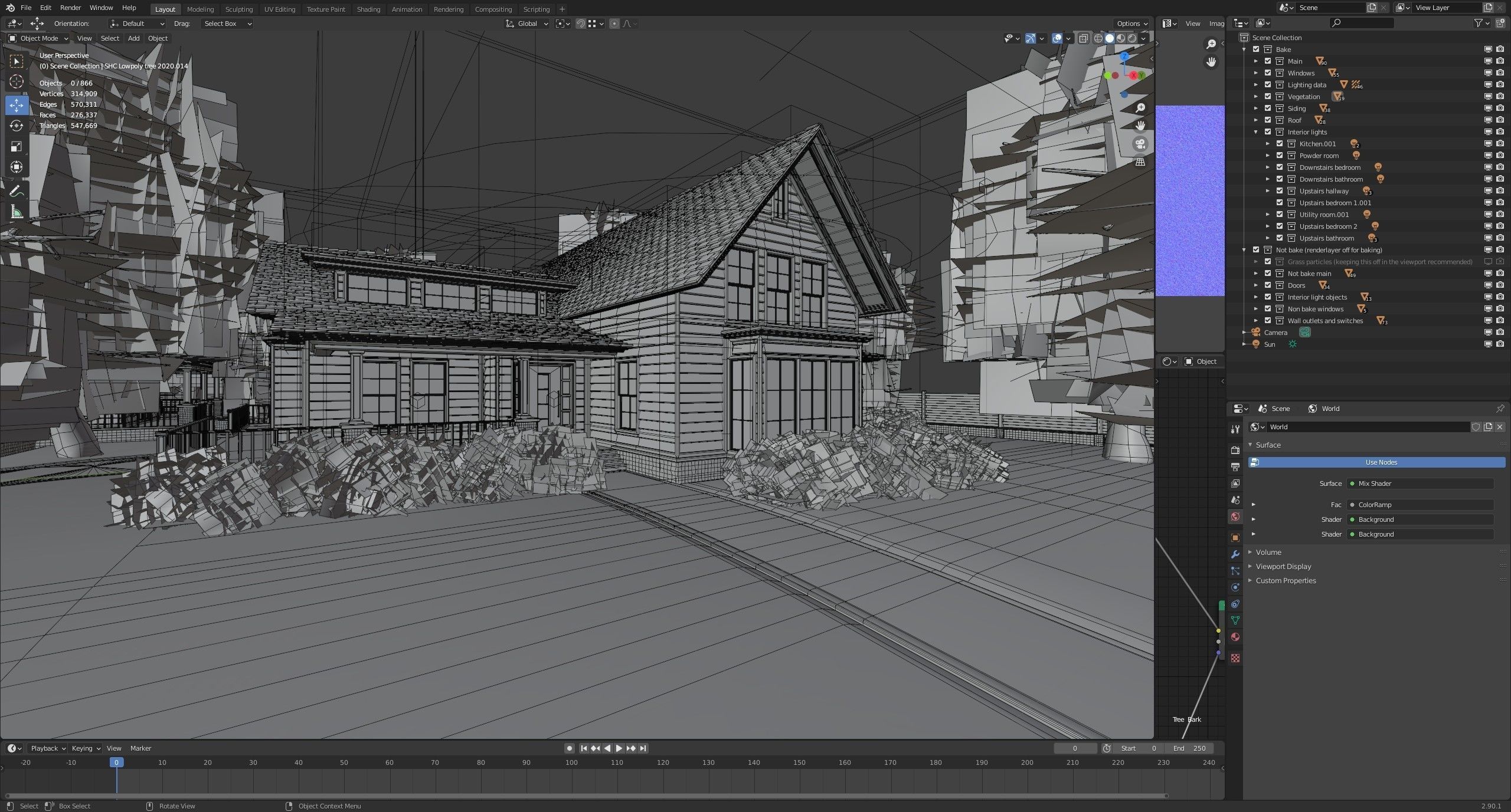 Classic style porch house without furniture Low-poly 3D model_36