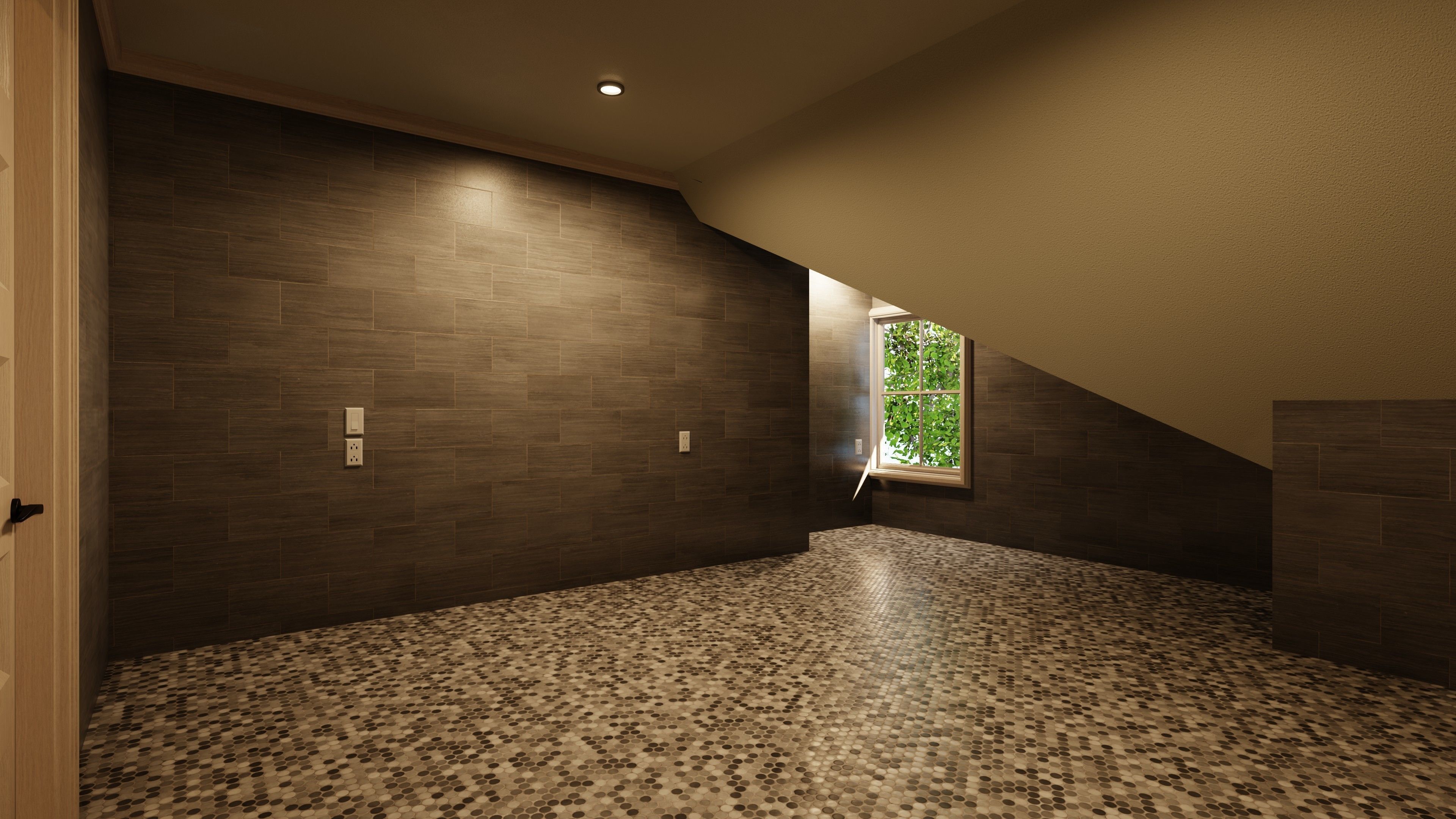 Classic style porch house without furniture Low-poly 3D model_32