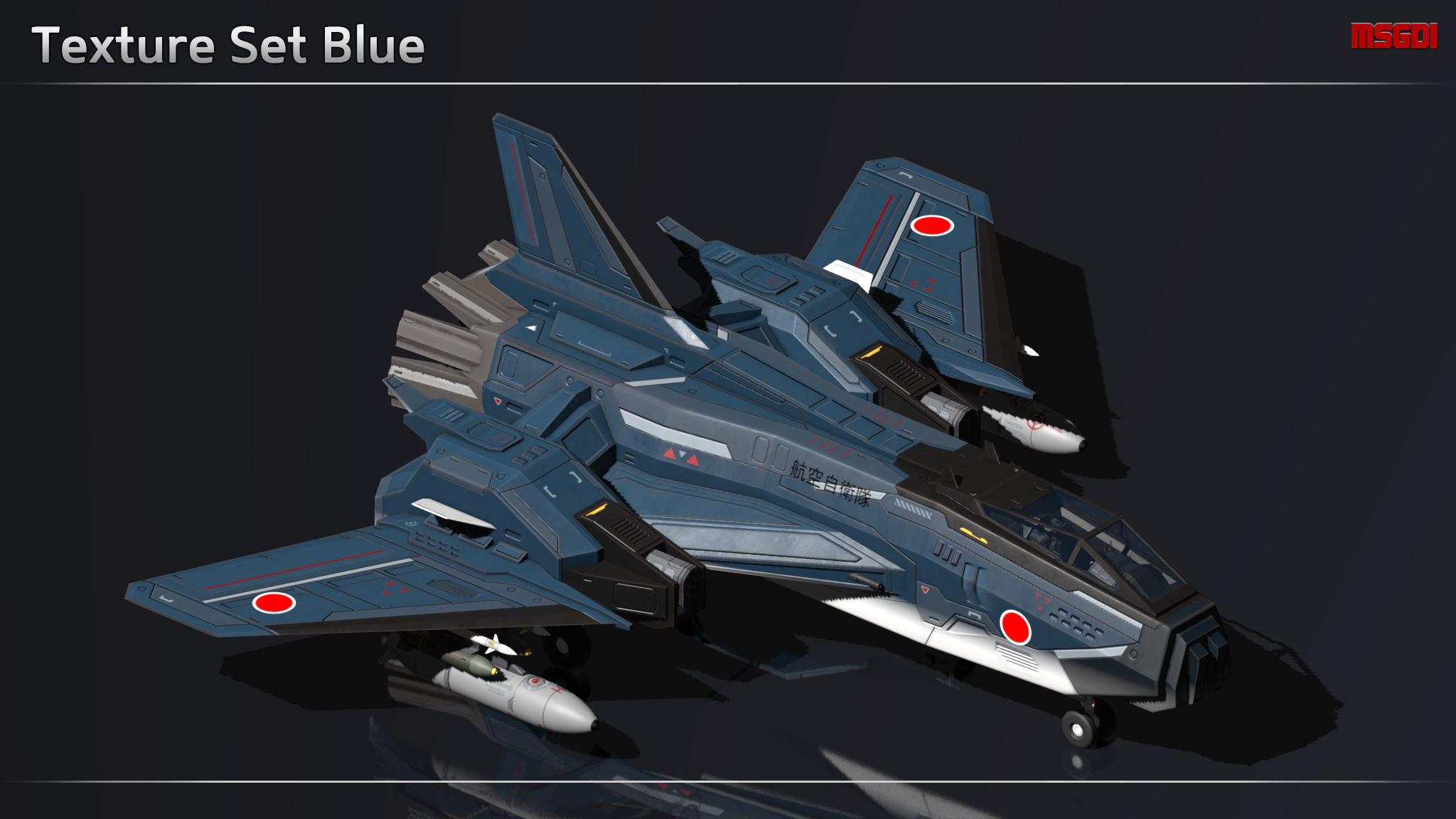 Scifi Fighter CTM125 Low-poly 3D model_11