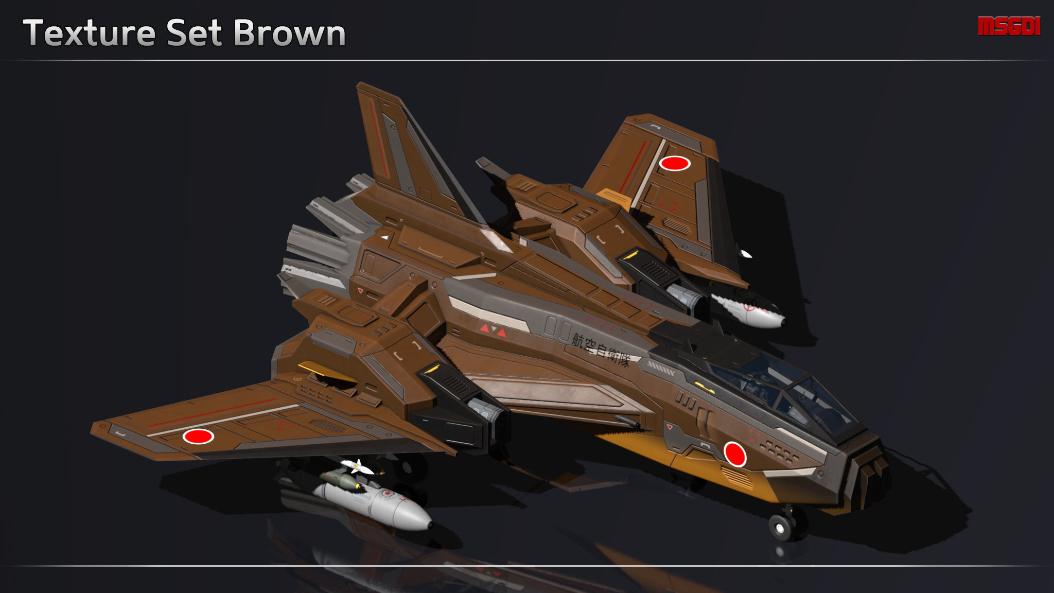Scifi Fighter CTM125 Low-poly 3D model_12