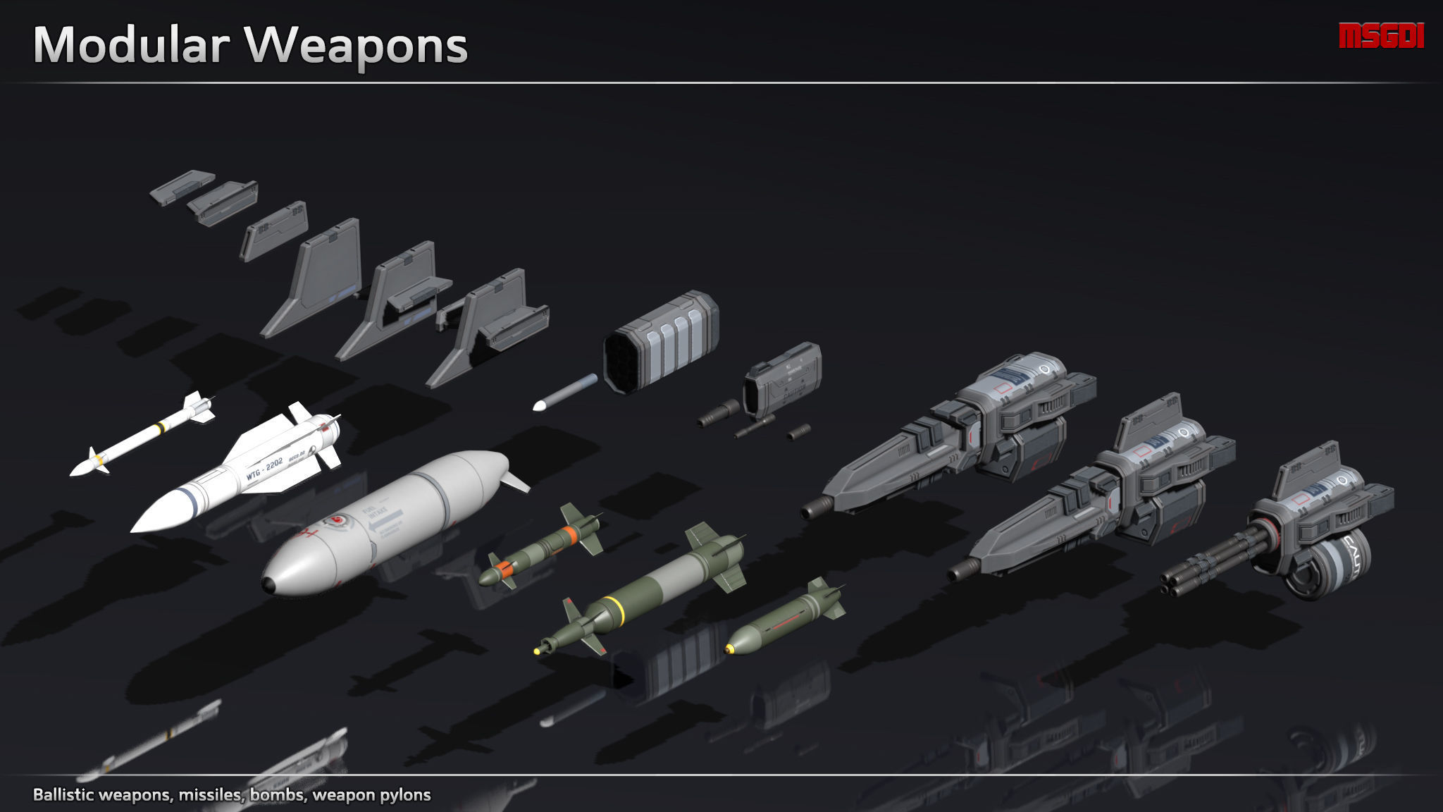 Scifi Fighter CTM125 Low-poly 3D model_3