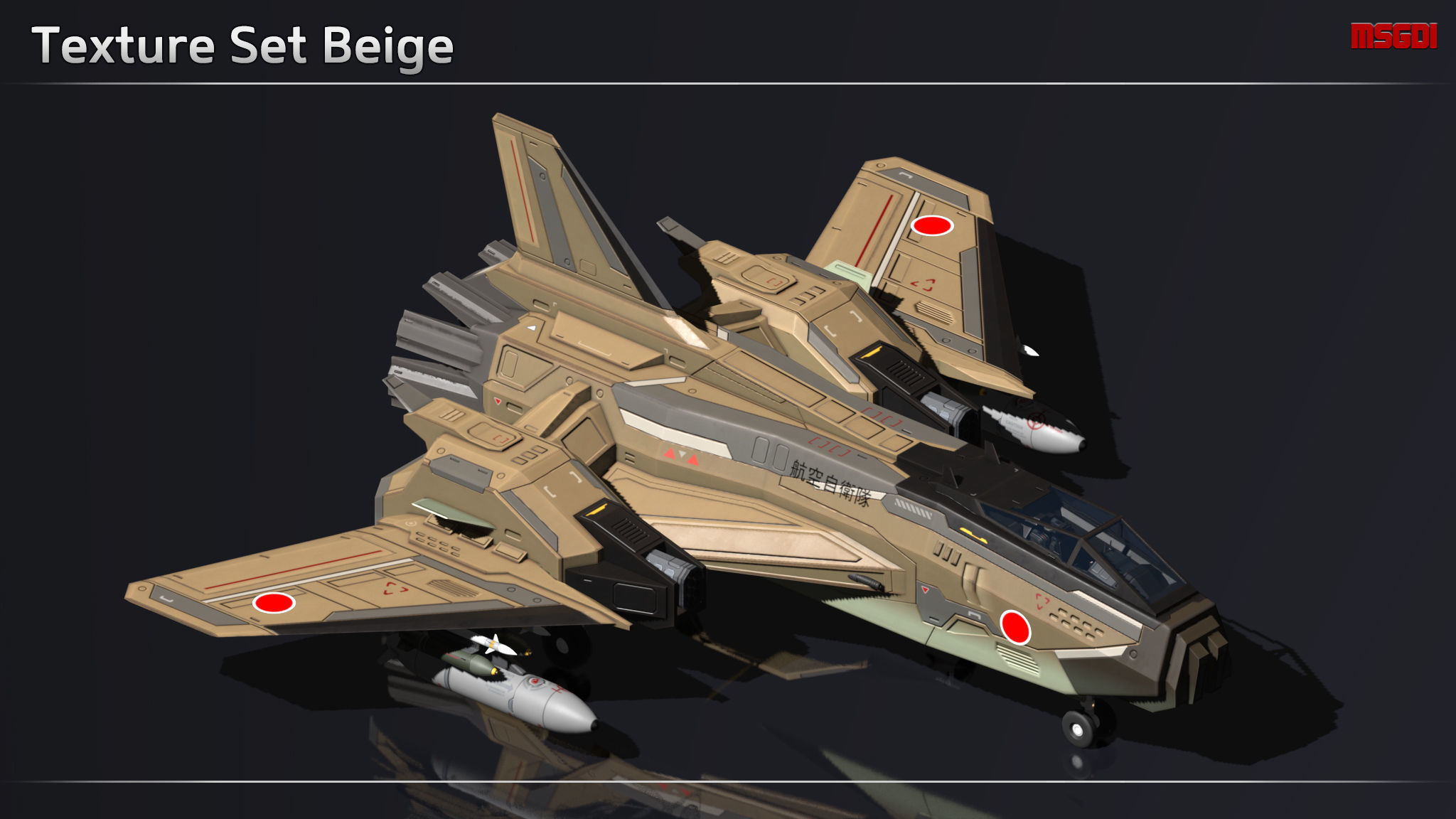 Scifi Fighter CTM125 Low-poly 3D model_10