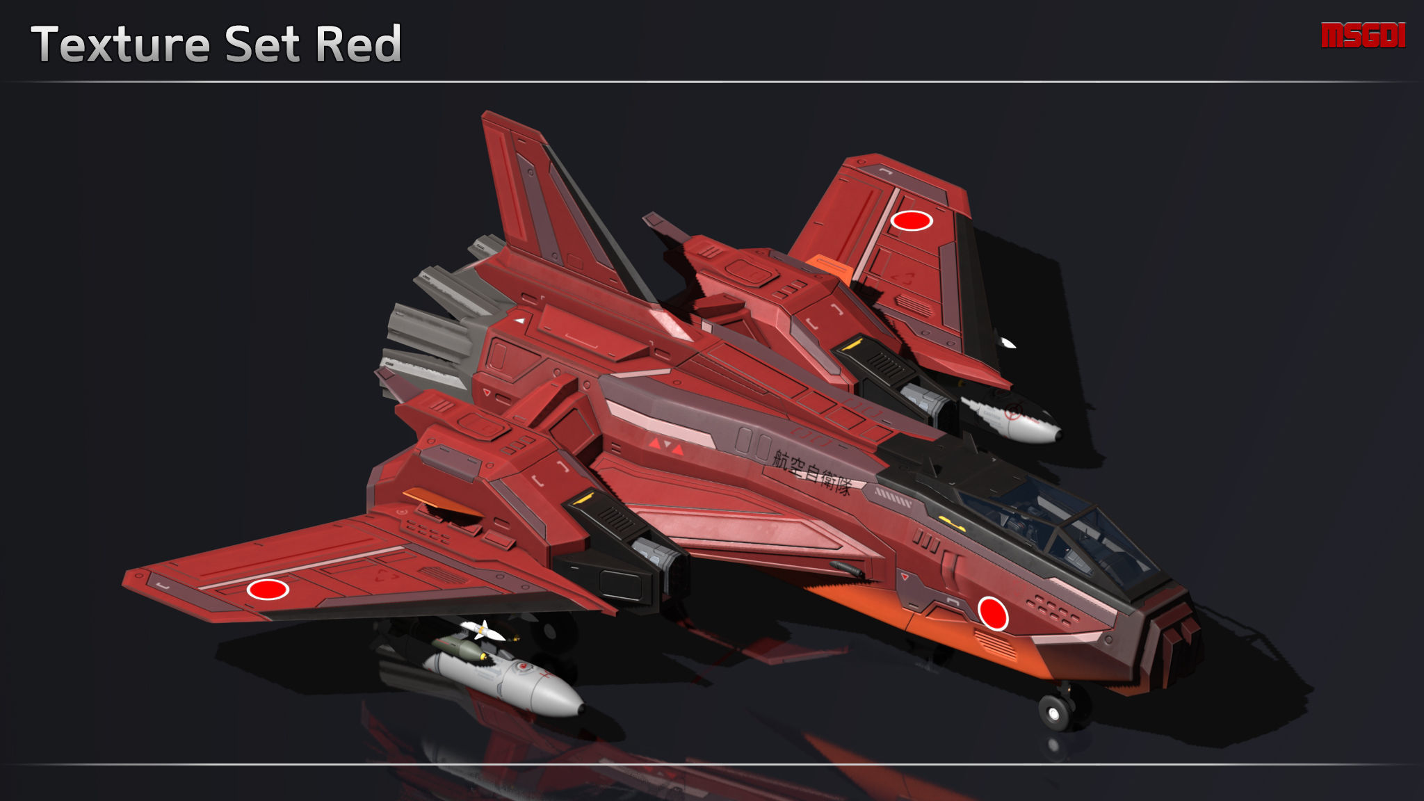 Scifi Fighter CTM125 Low-poly 3D model_14