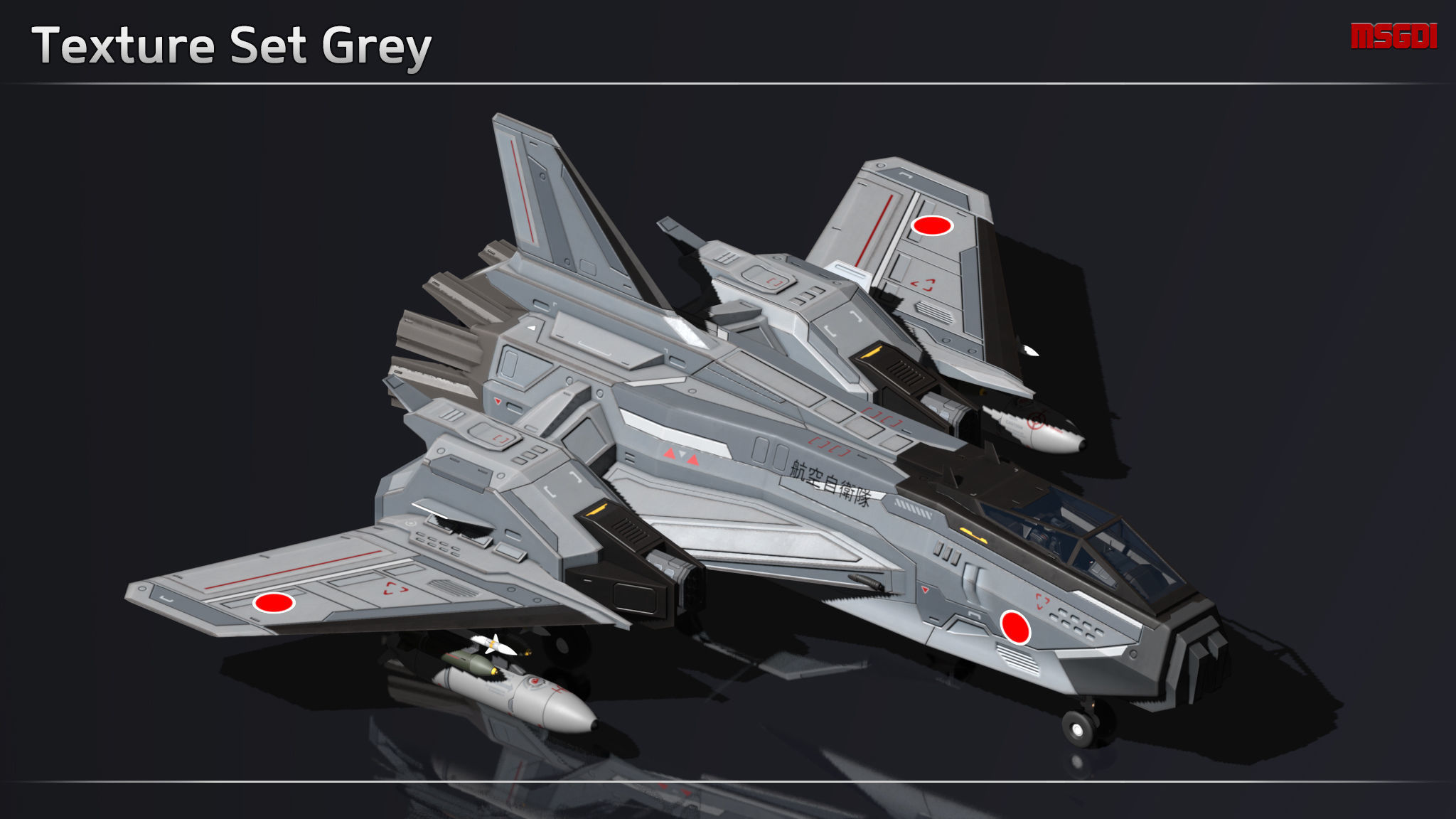 Scifi Fighter CTM125 Low-poly 3D model_13