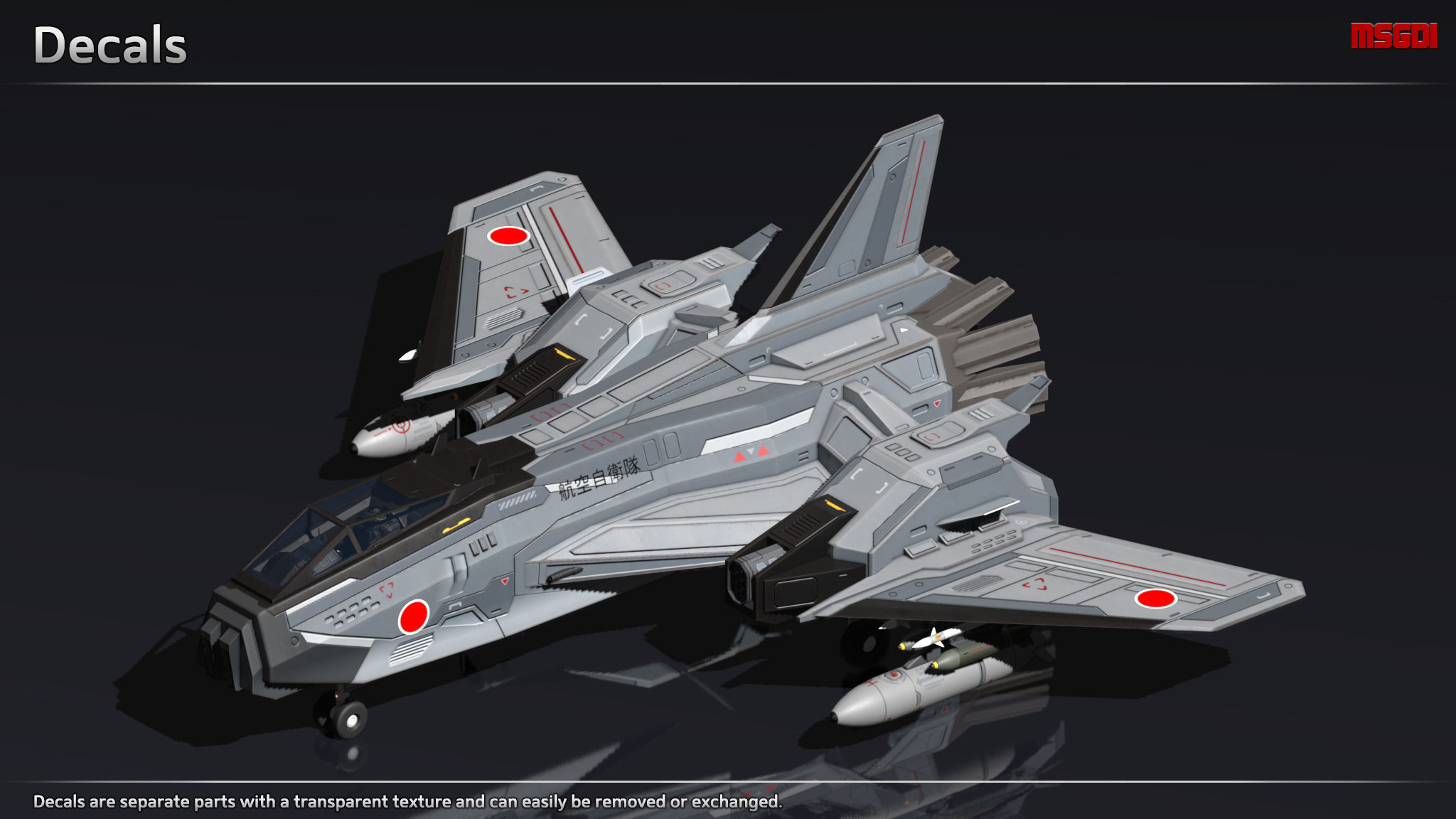 Scifi Fighter CTM125 Low-poly 3D model_8