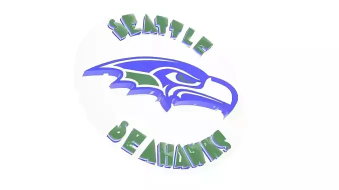 SeaHawks logo 2 disc 3D model