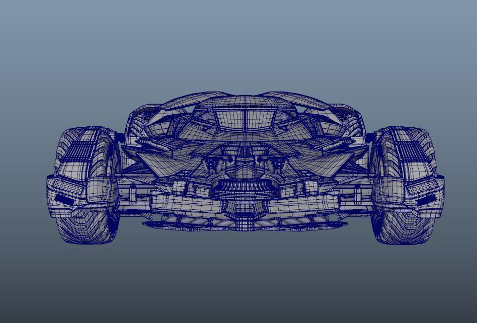Batmobile  Batman vs Superman Low-poly 3D model_12
