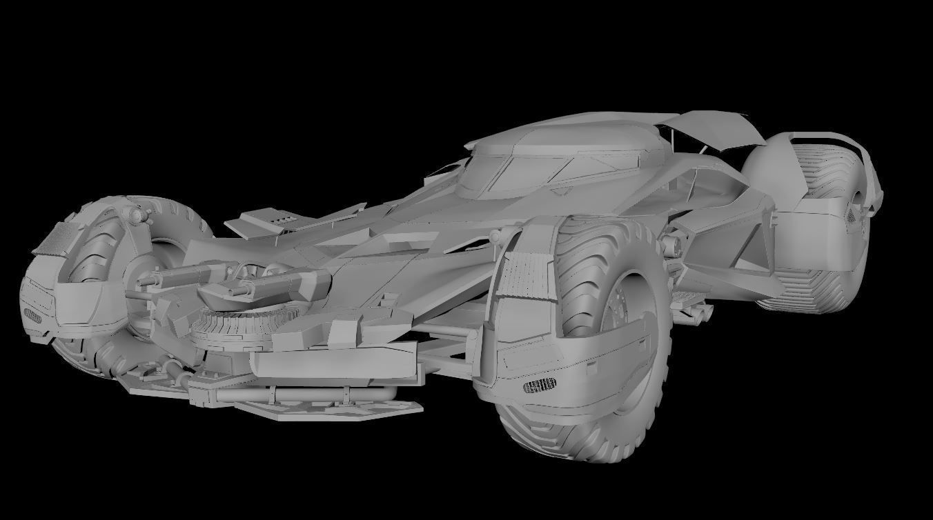Batmobile  Batman vs Superman Low-poly 3D model_13