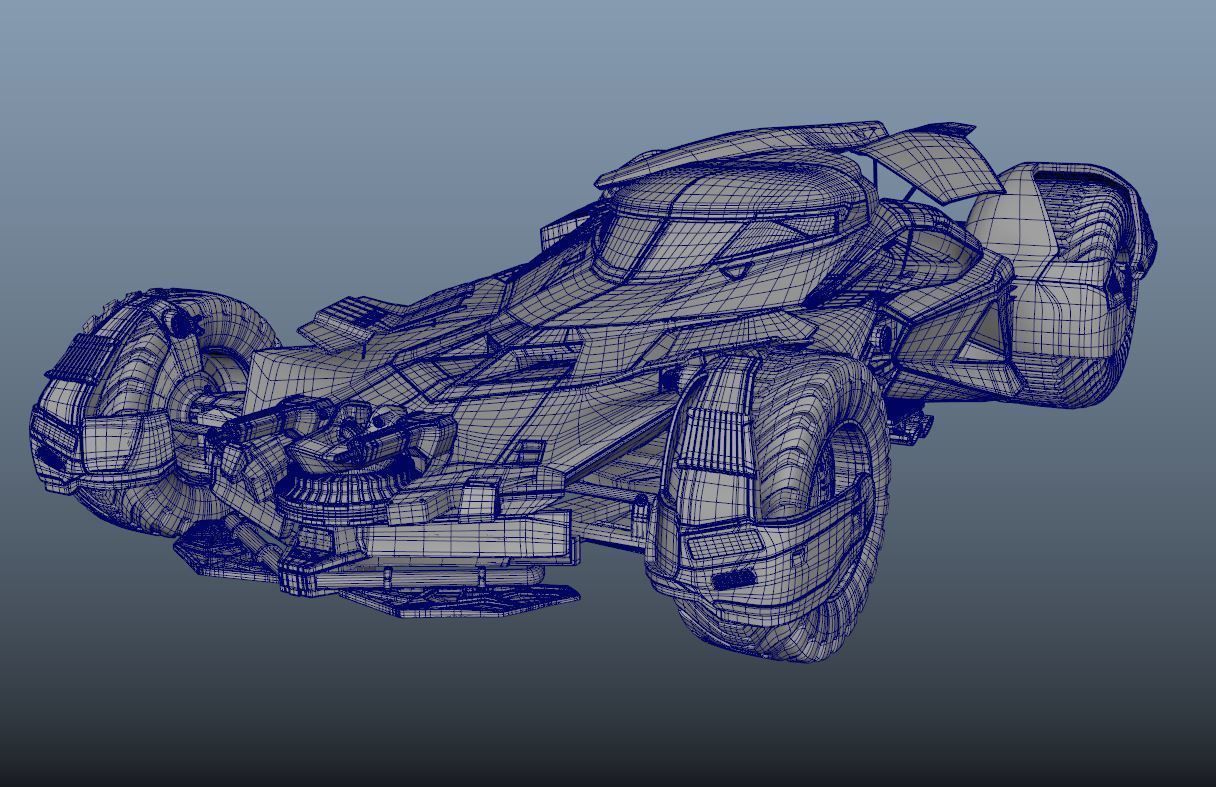 Batmobile  Batman vs Superman Low-poly 3D model_8