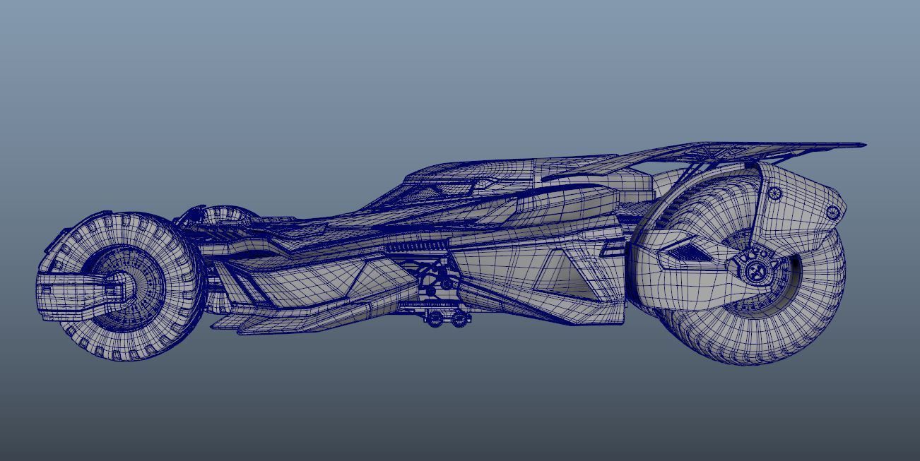 Batmobile  Batman vs Superman Low-poly 3D model_11