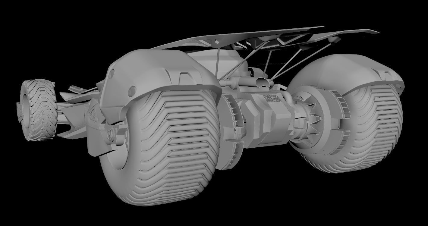 Batmobile  Batman vs Superman Low-poly 3D model_14