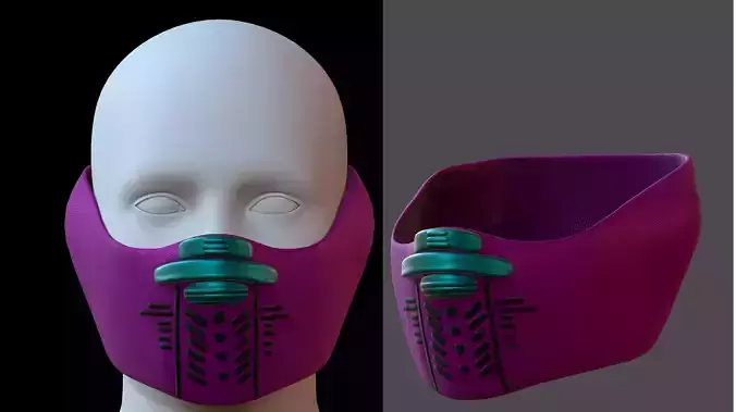 Gas mask helmet 3d model scifi Low-poly 