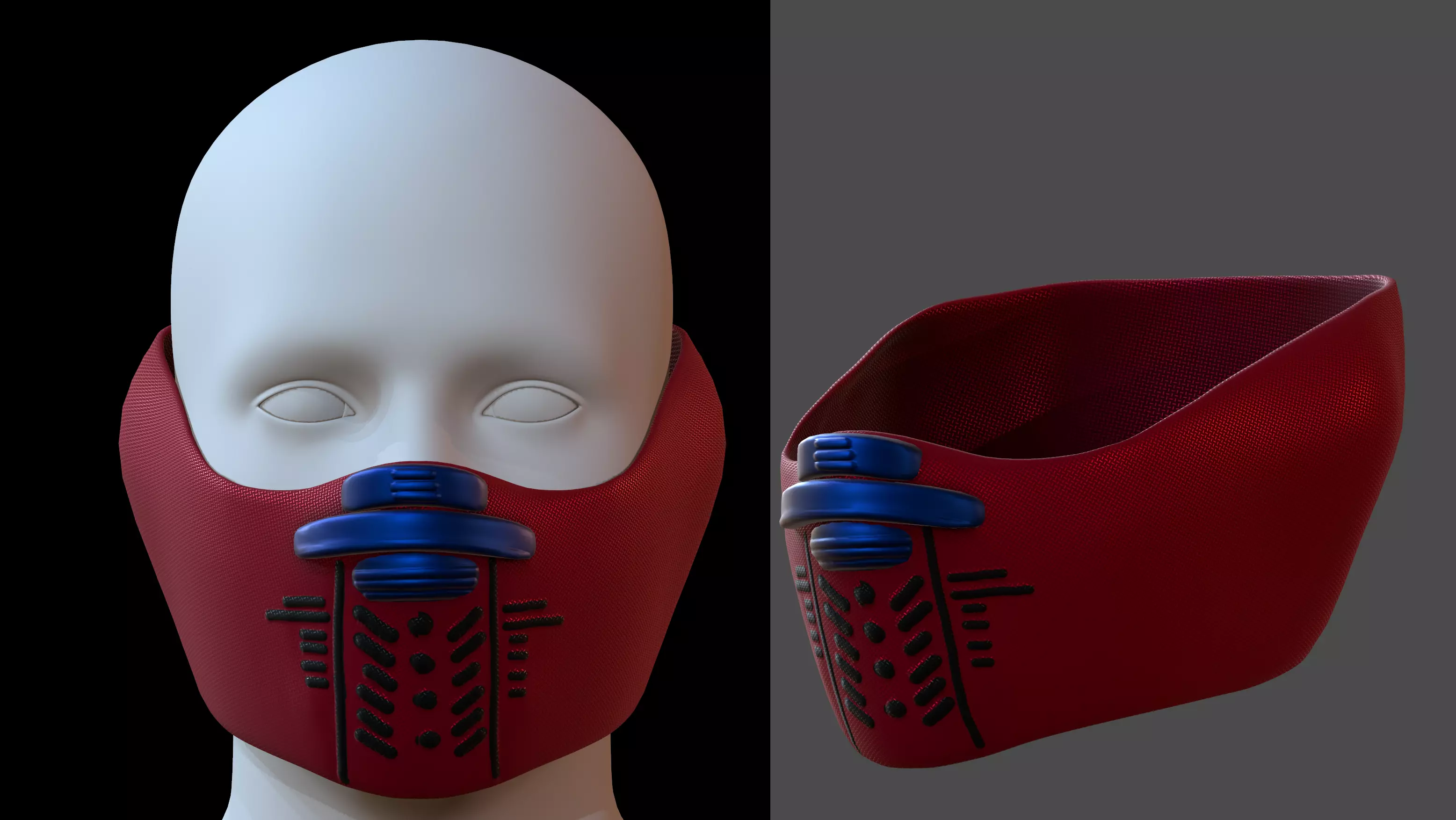 Gas mask helmet 3d model scifi Low-poly --- Low-poly 3D model_0