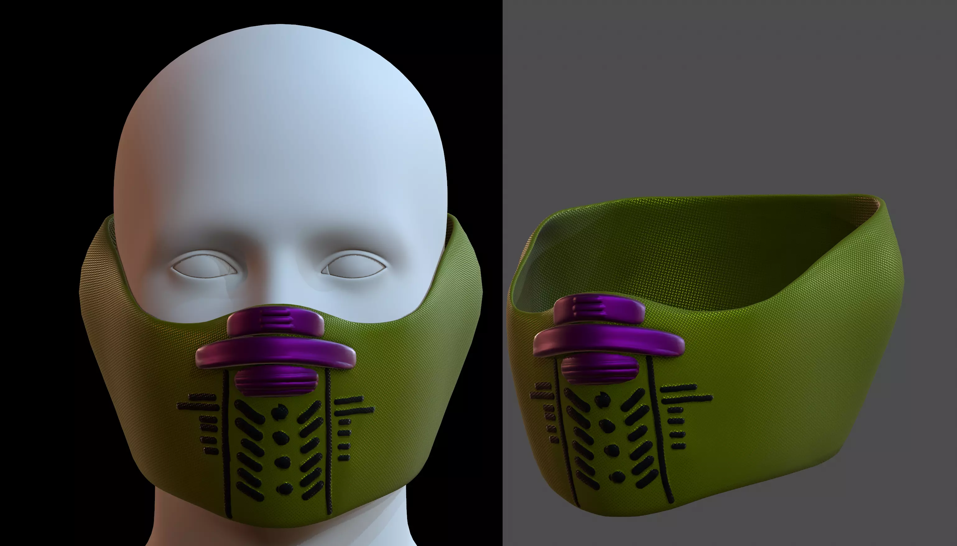 Gas mask helmet 3d model scifi Low-poly  Low-poly 3D model_0