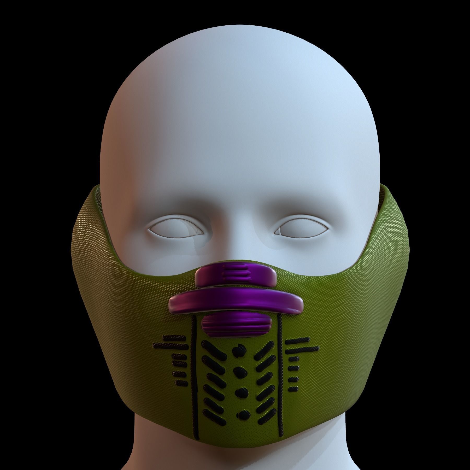 Gas mask helmet 3d model scifi Low-poly  Low-poly 3D model_1