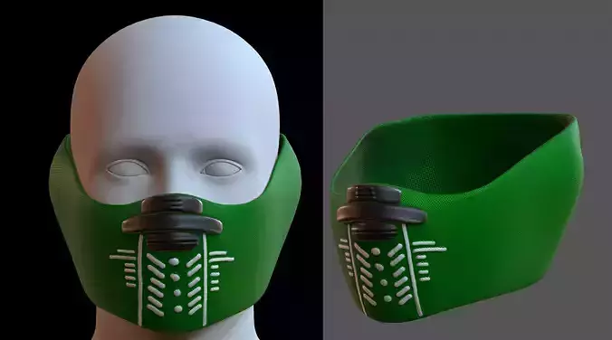 Gas mask helmet 3d model scifi Low-poly 