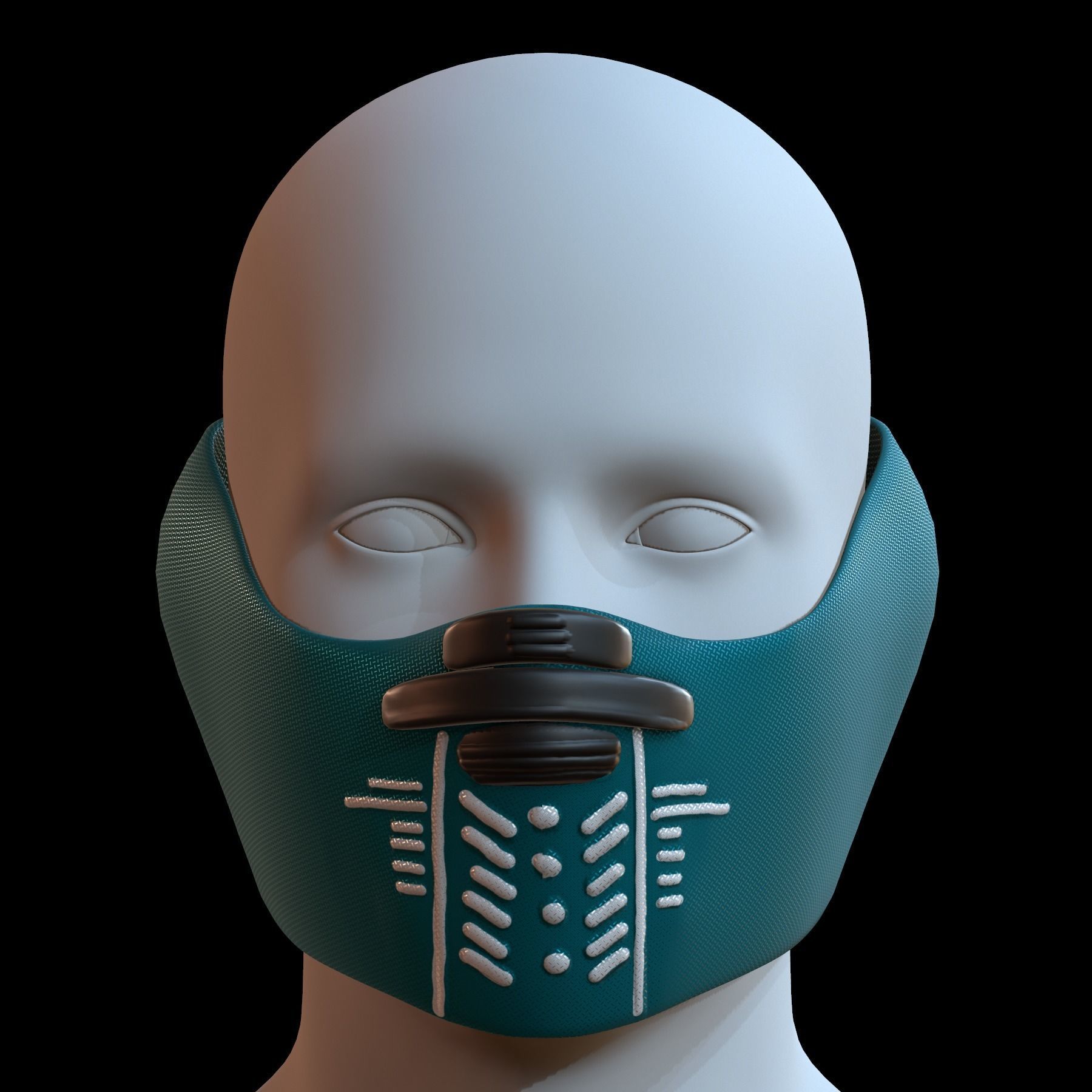 Gas mask helmet 3d model scifi Low-poly  Low-poly 3D model_1