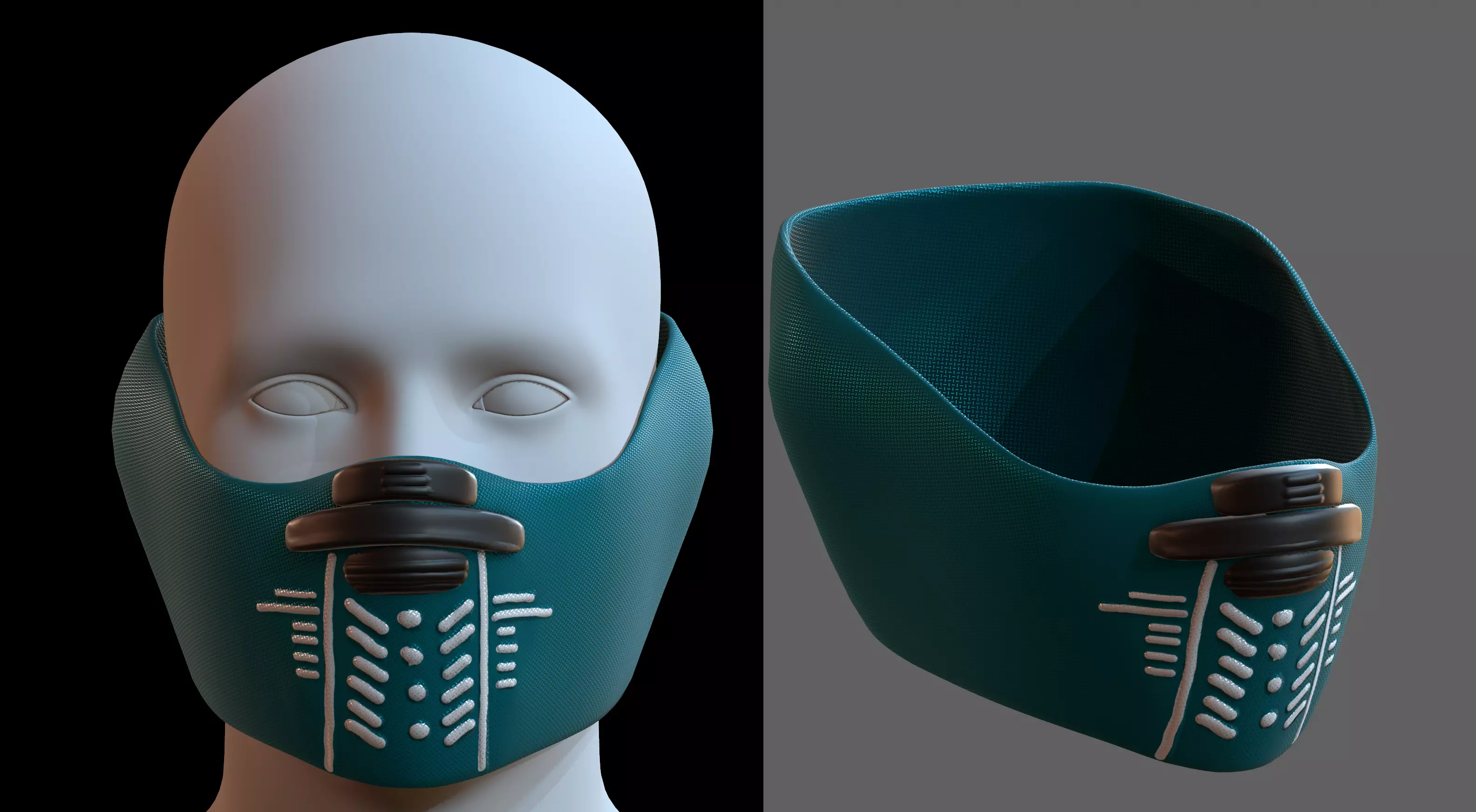 Gas mask helmet 3d model scifi Low-poly  Low-poly 3D model_0