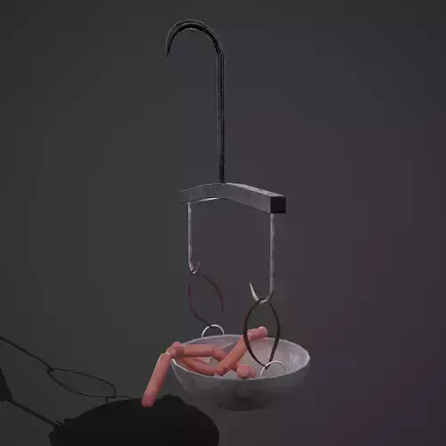Sausages in Scale and Hooks Free low-poly 3D model