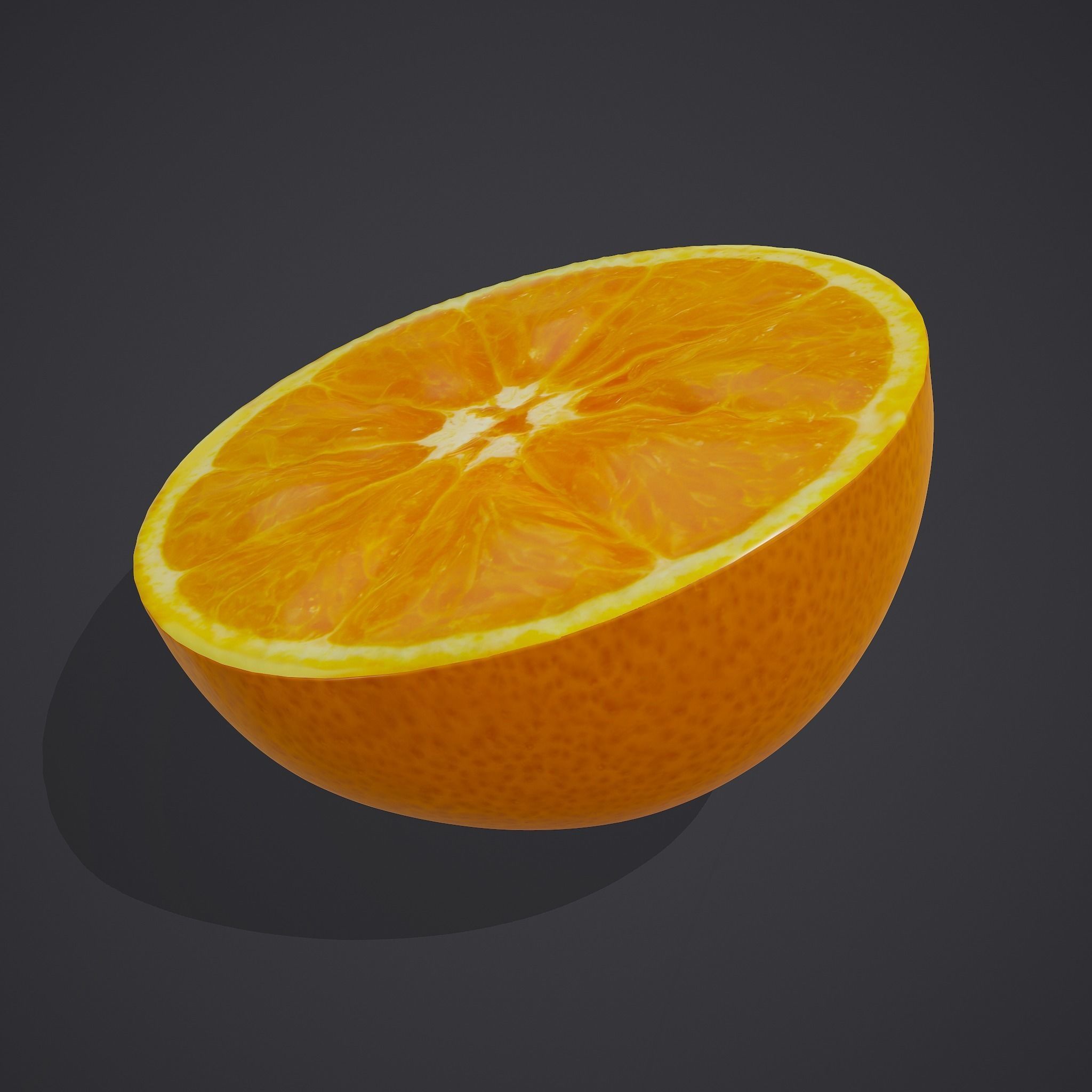 Half Orange Low-poly 3D model_3