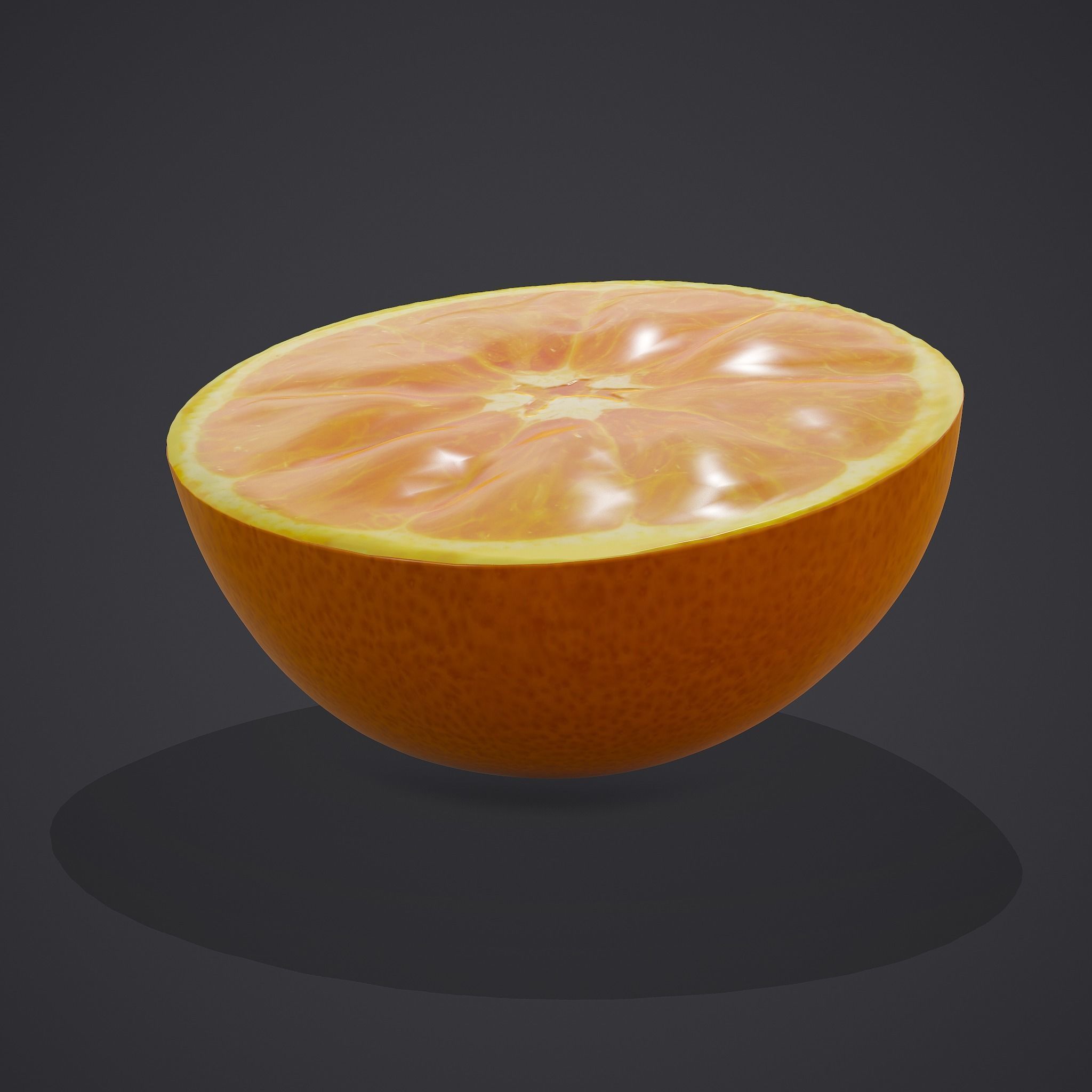 Half Orange Low-poly 3D model_8