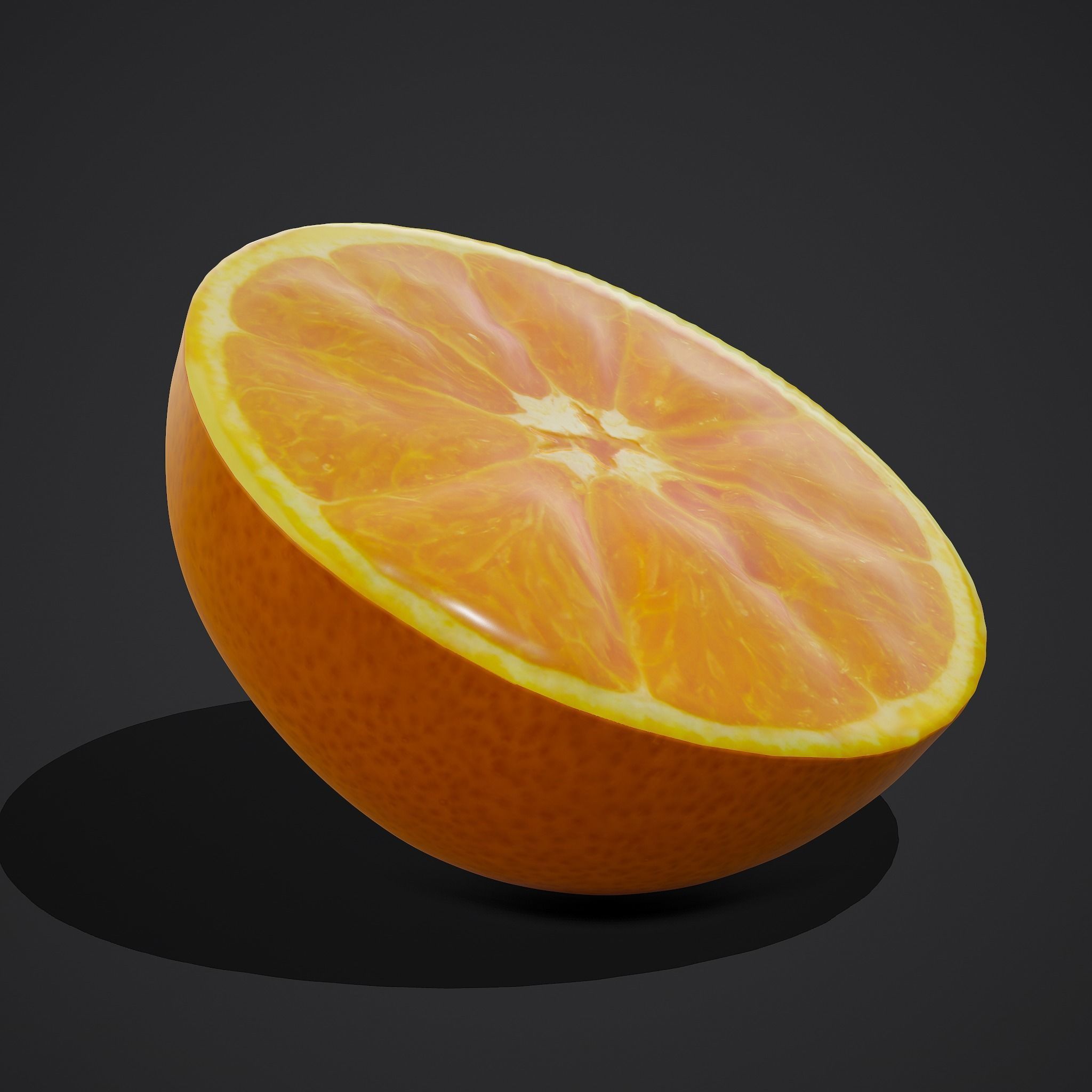 Half Orange Low-poly 3D model_5