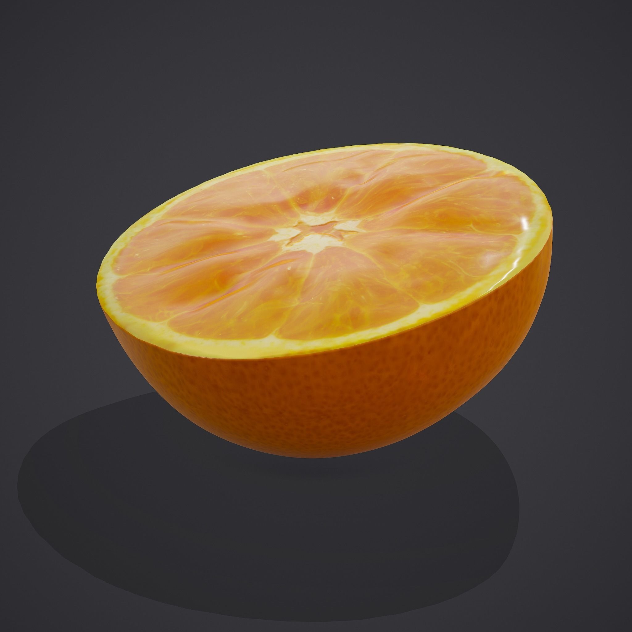 Half Orange Low-poly 3D model_4