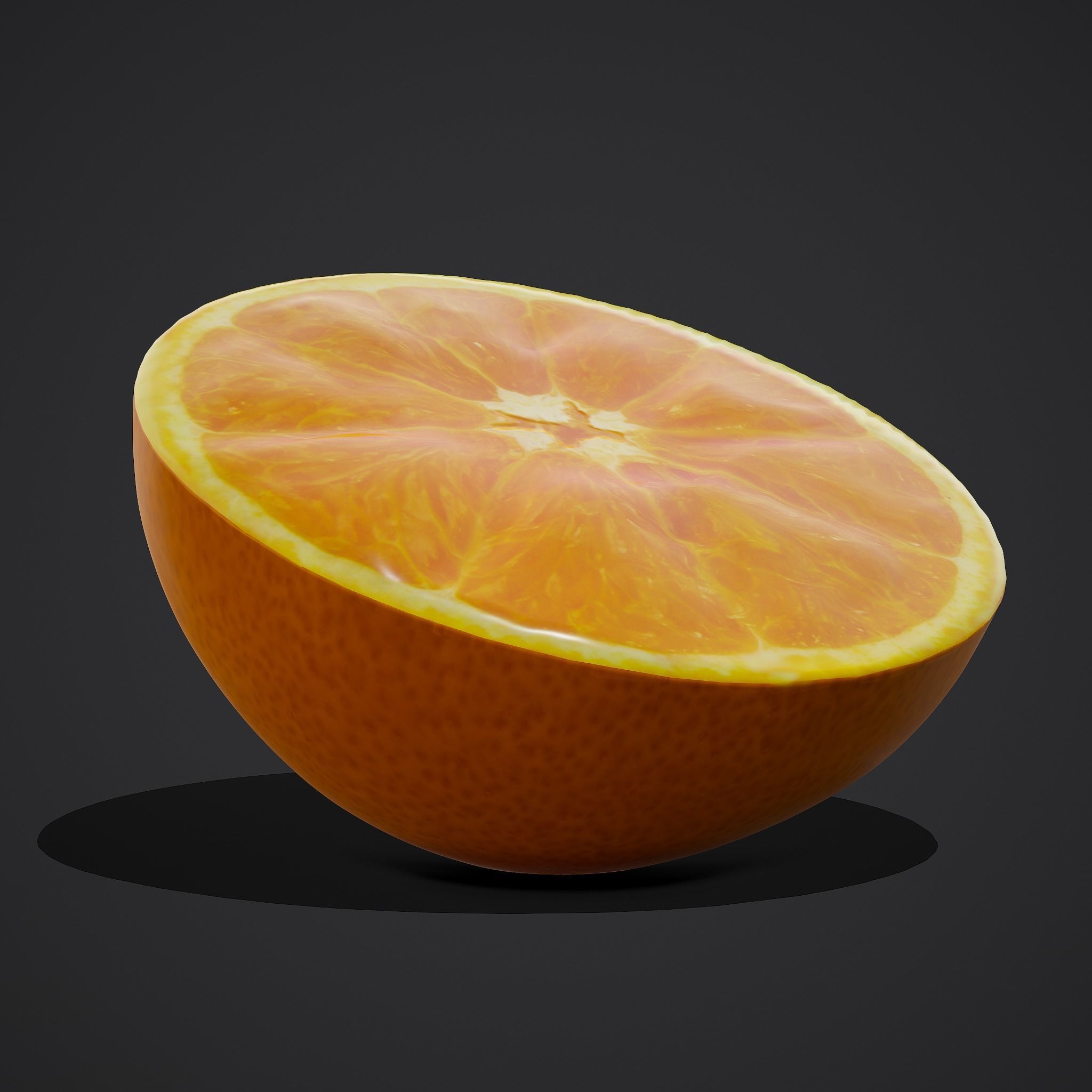 Half Orange Low-poly 3D model_9